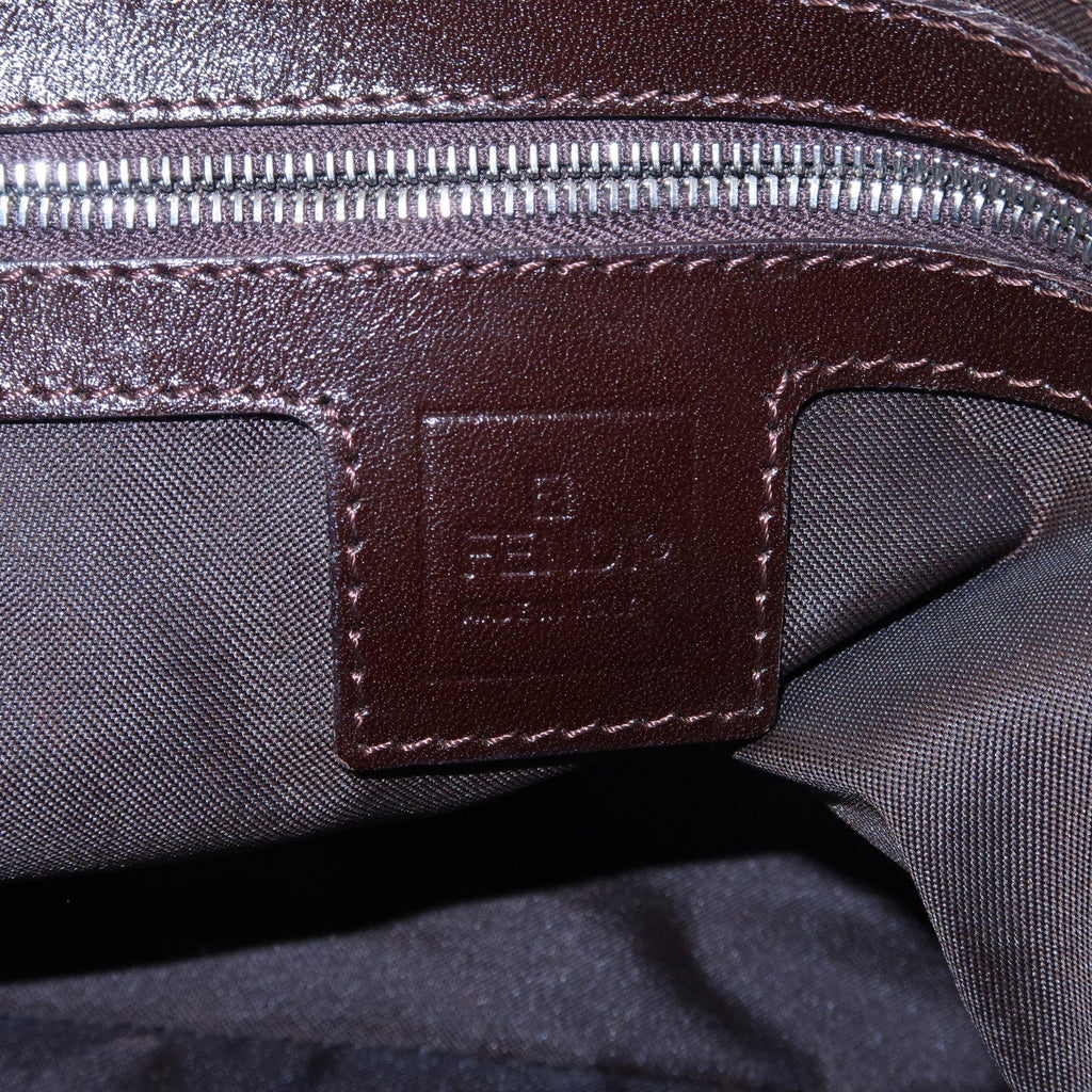 FENDI Zucca Canvas Leather Shoulder Bag Brown 222826