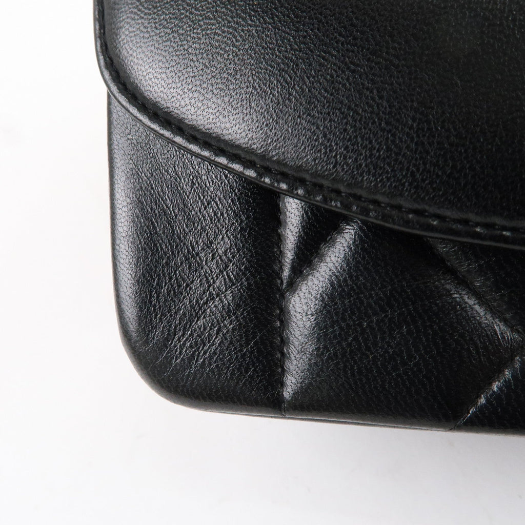 CHANEL Matelasse Lambskin Diana Chain Shoulder Bag Black A01165
