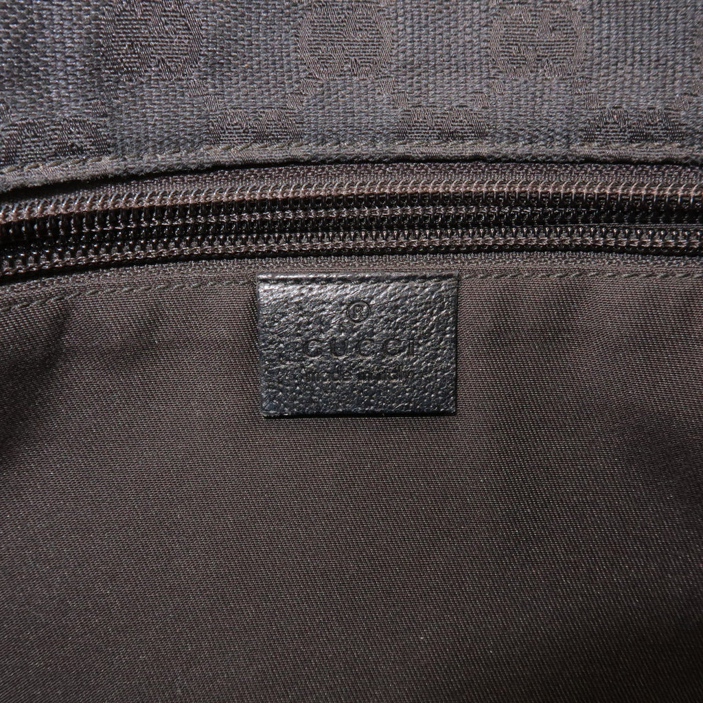 GUCCI Sherry GG Canvas Leather Shoulder Bag Black 189749