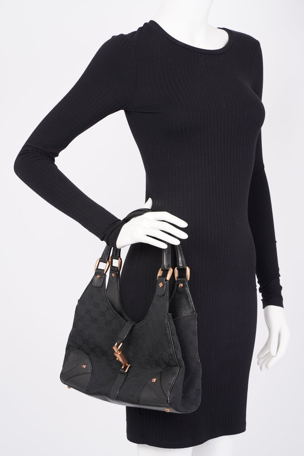 Gucci Jackie Black GG Supreme Canvas