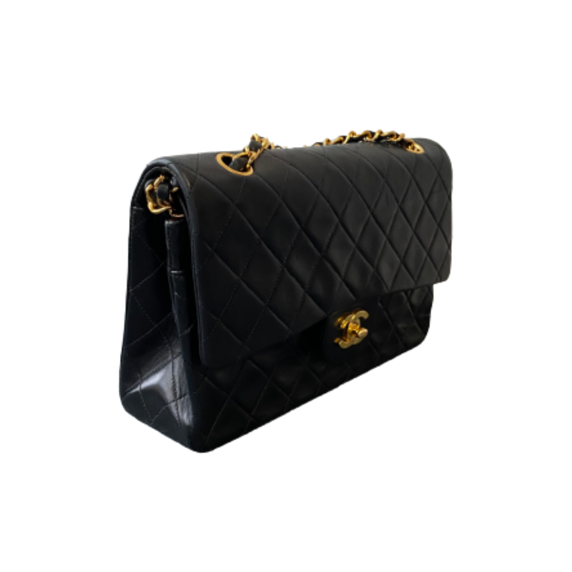 Chanel Black Leather Double flap shoulder bag
