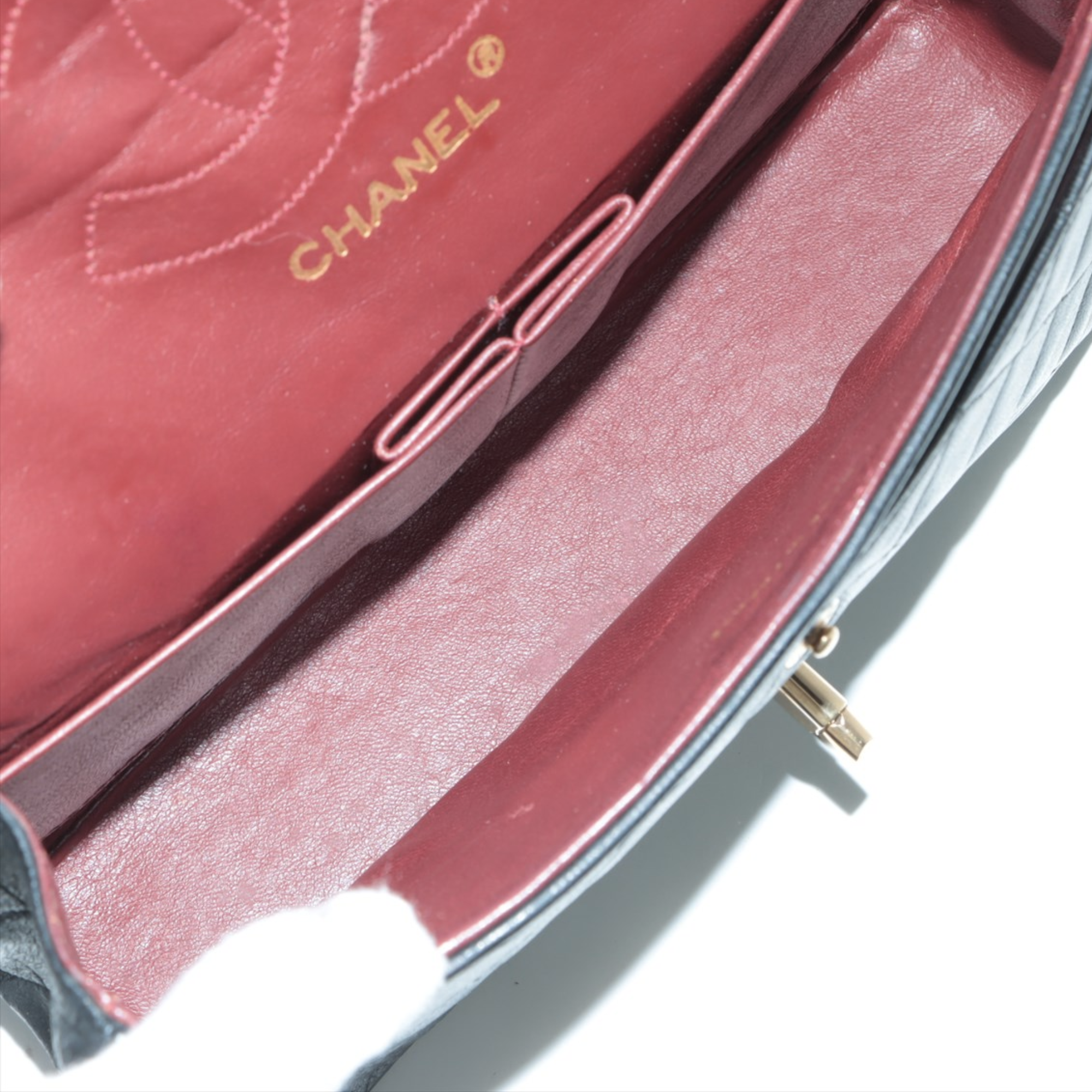 Chanel Black Leather Double flap shoulder bag