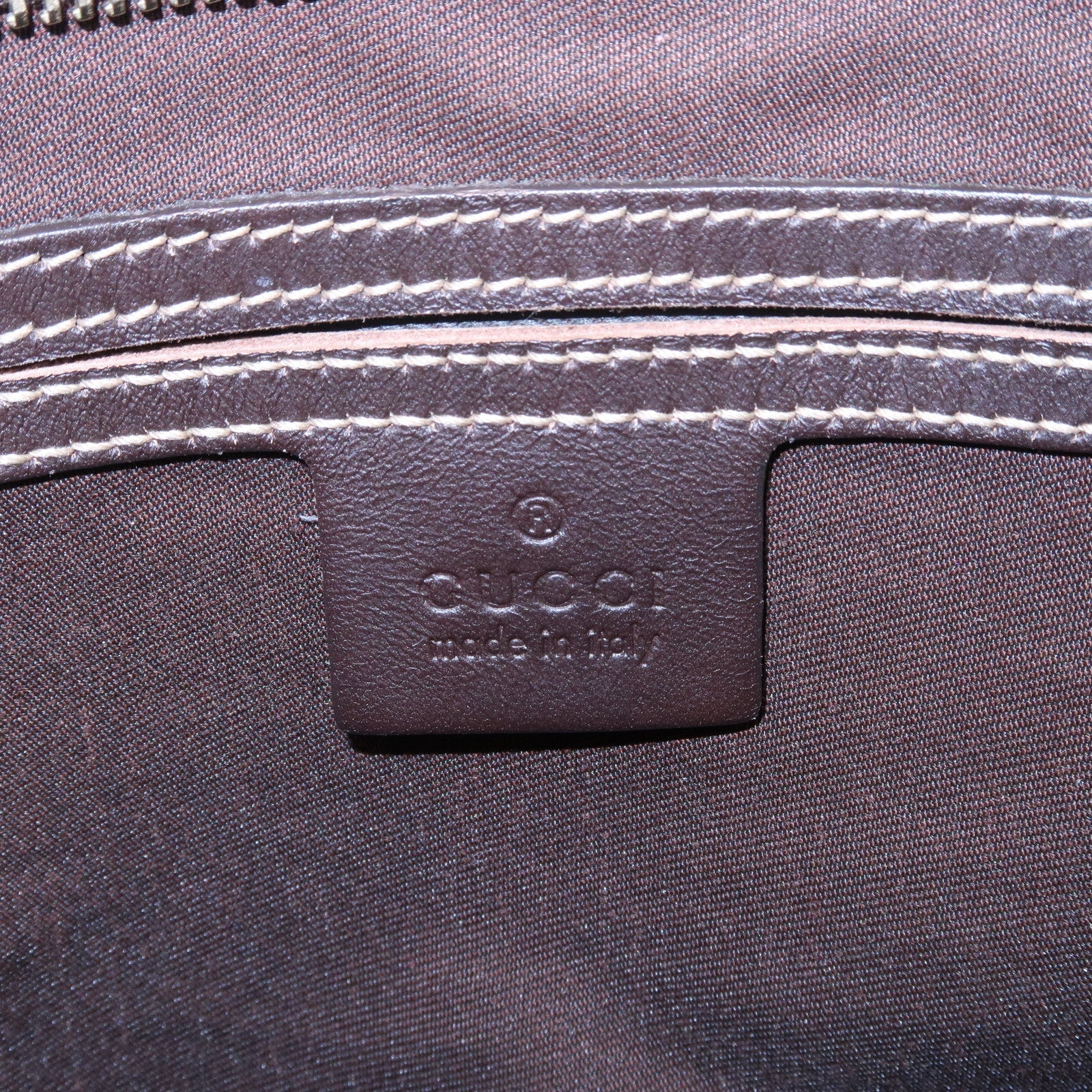 GUCCI GG Supreme Leather Shoulder Bag Beige Brown 201446