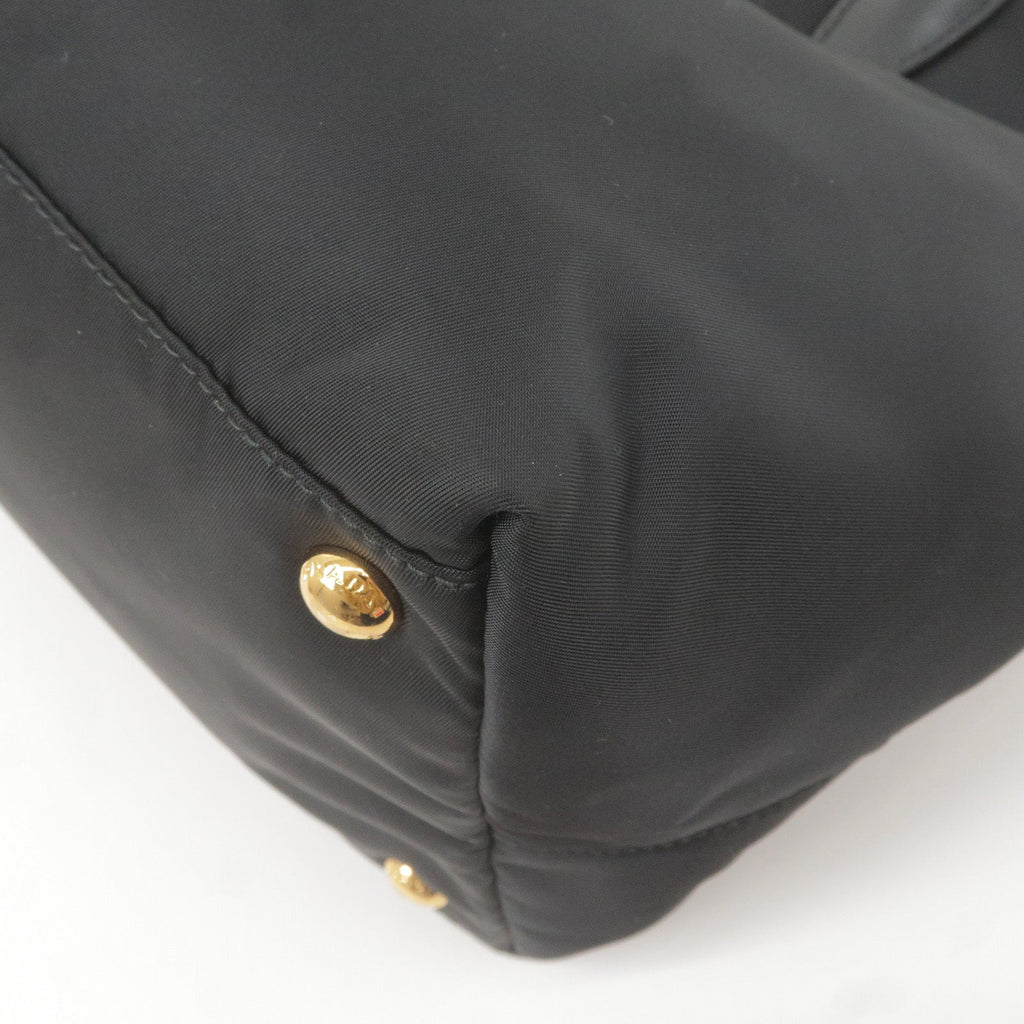 Prada Logo Nylon Leather 2Way Bag Hand Bag NERO Black BN2106