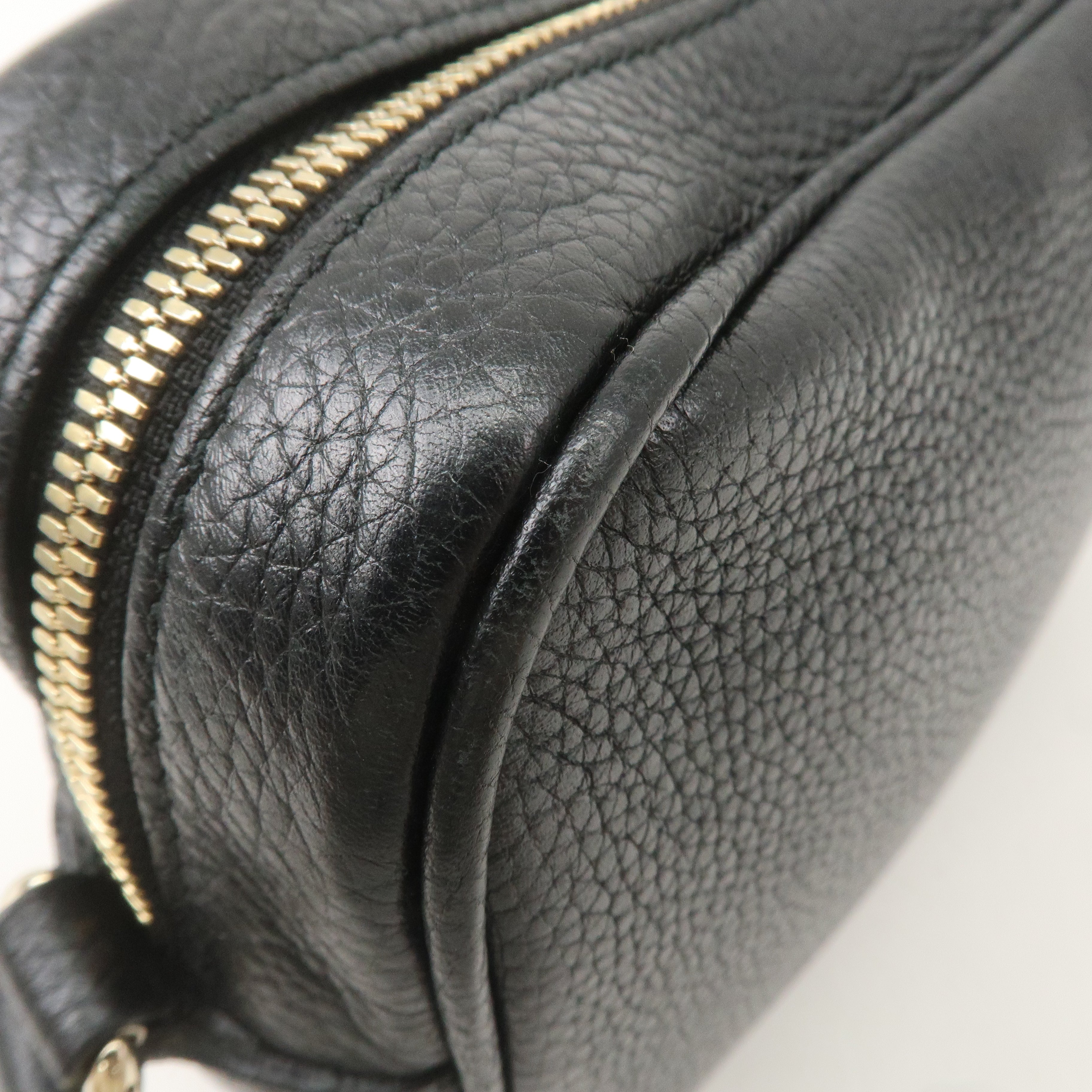 GUCCI SOHO Leather Small Disco Shoulder Bag Black 308364