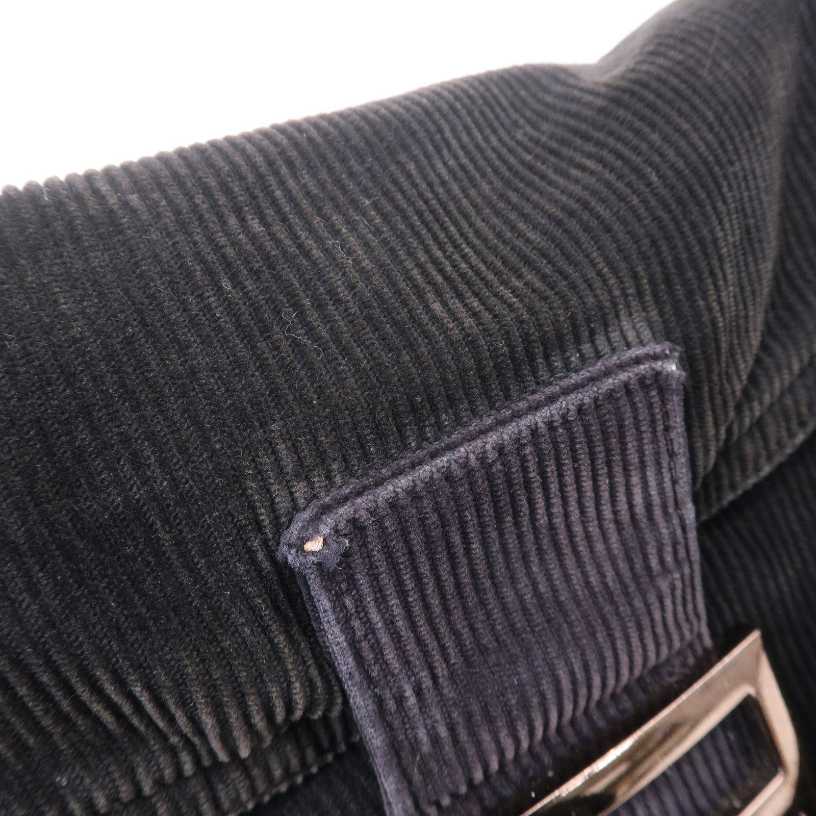 FENDI Corduroy Shoulder Bag Hand Bag Black