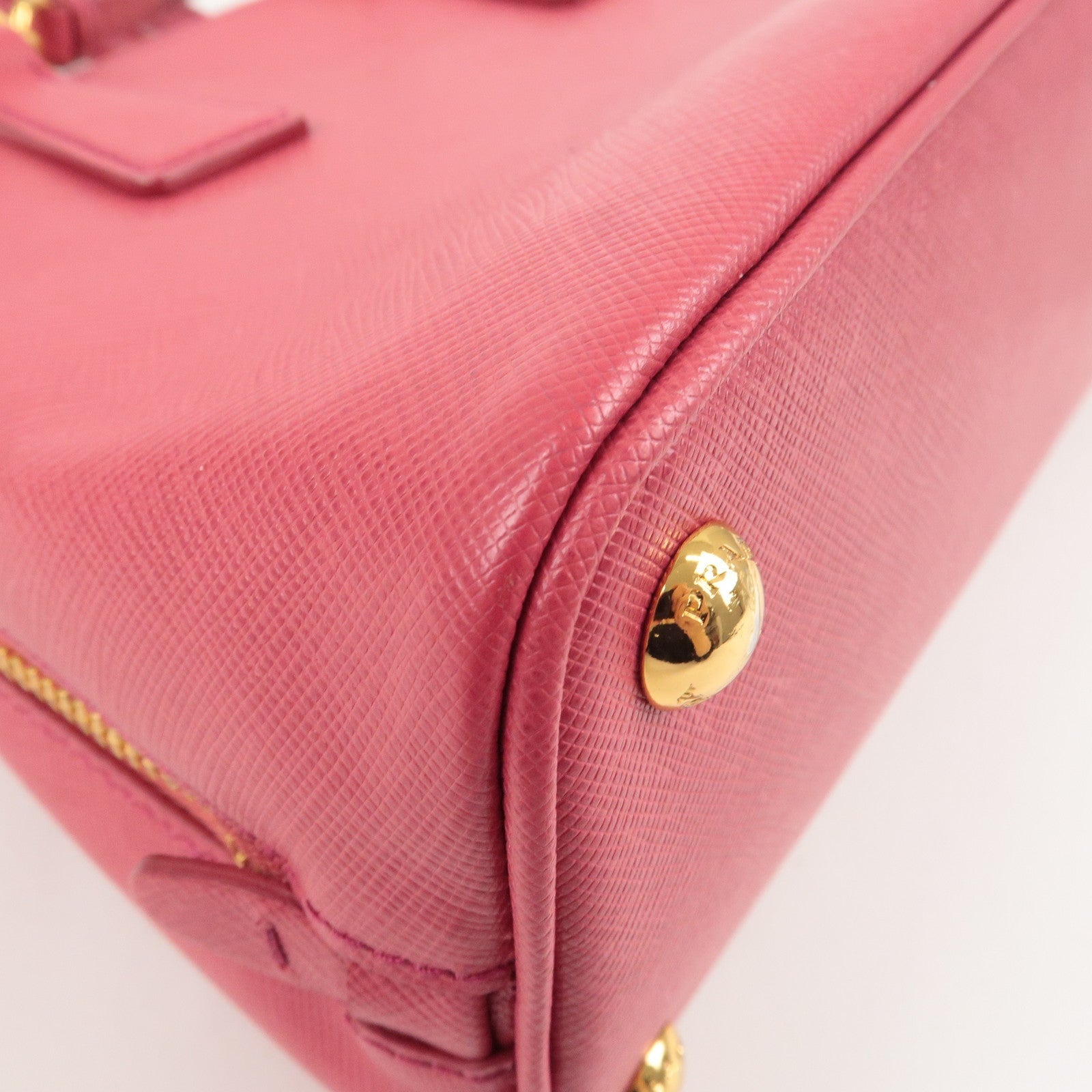 Prada Logo Leather 2Way Hand Bag Shoulder Bag Pink BL0838