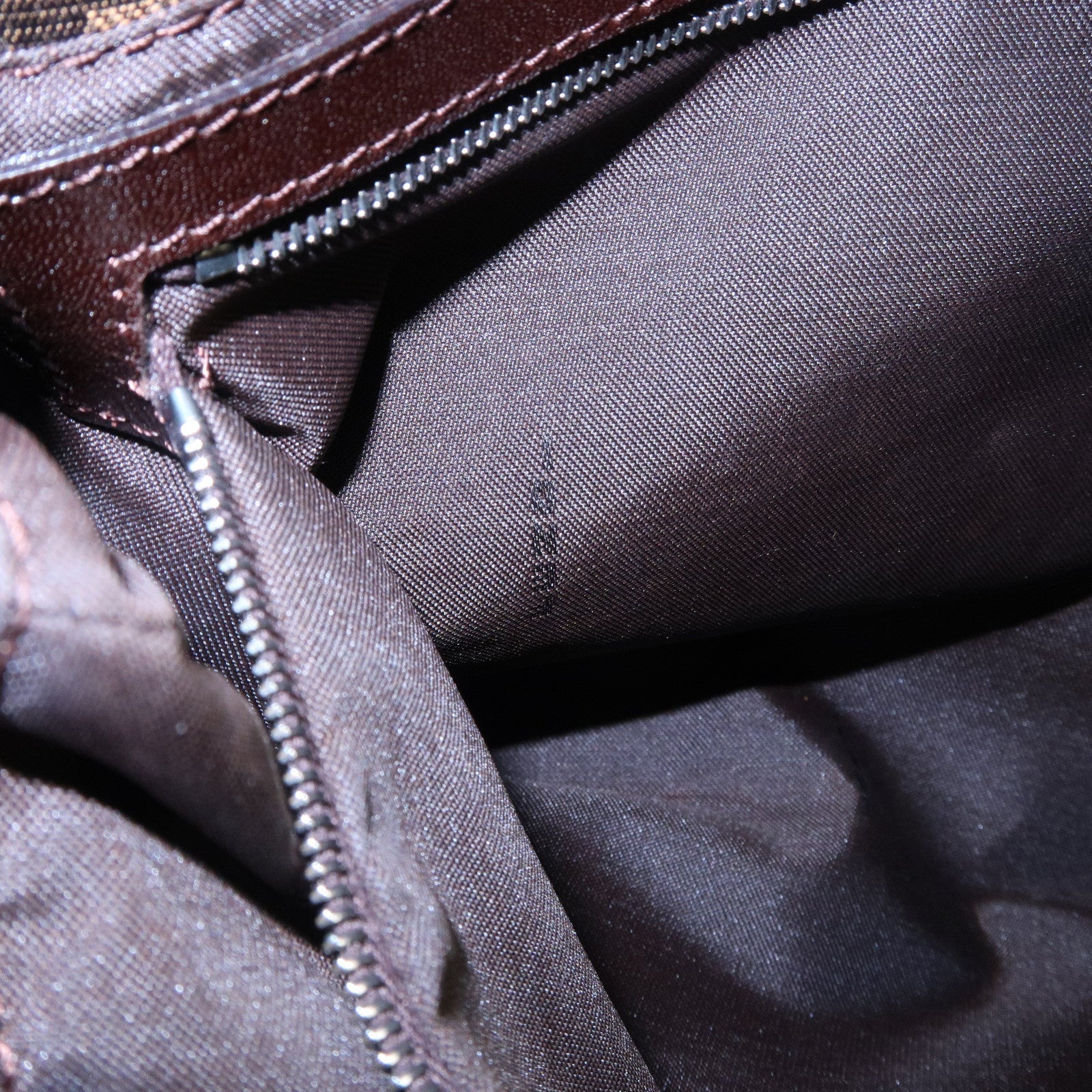 FENDI Zucca Canvas Leather Shoulder Bag Brown 222826