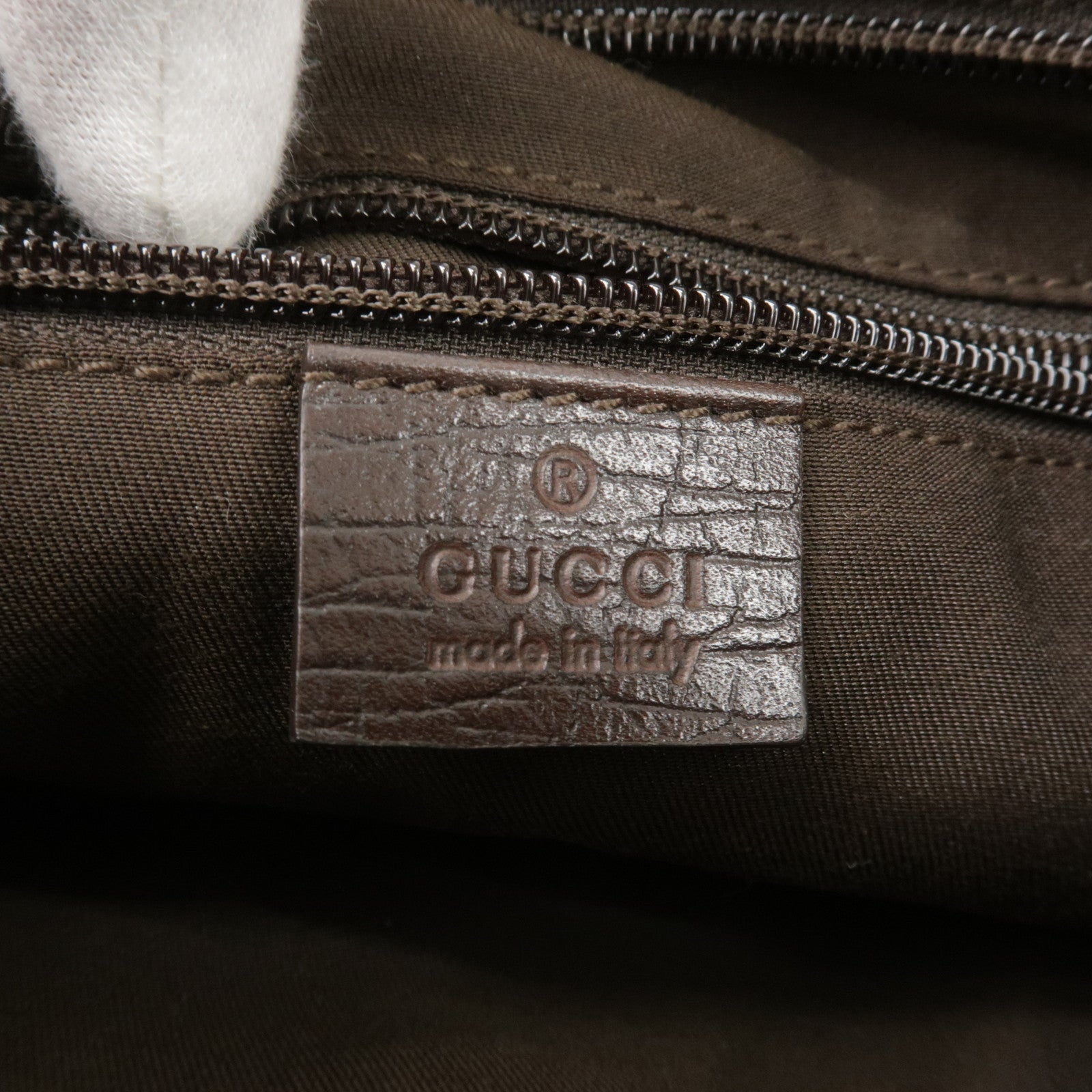 GUCCI GG Supreme Leather Shoulder Bag Beige Brown 141626