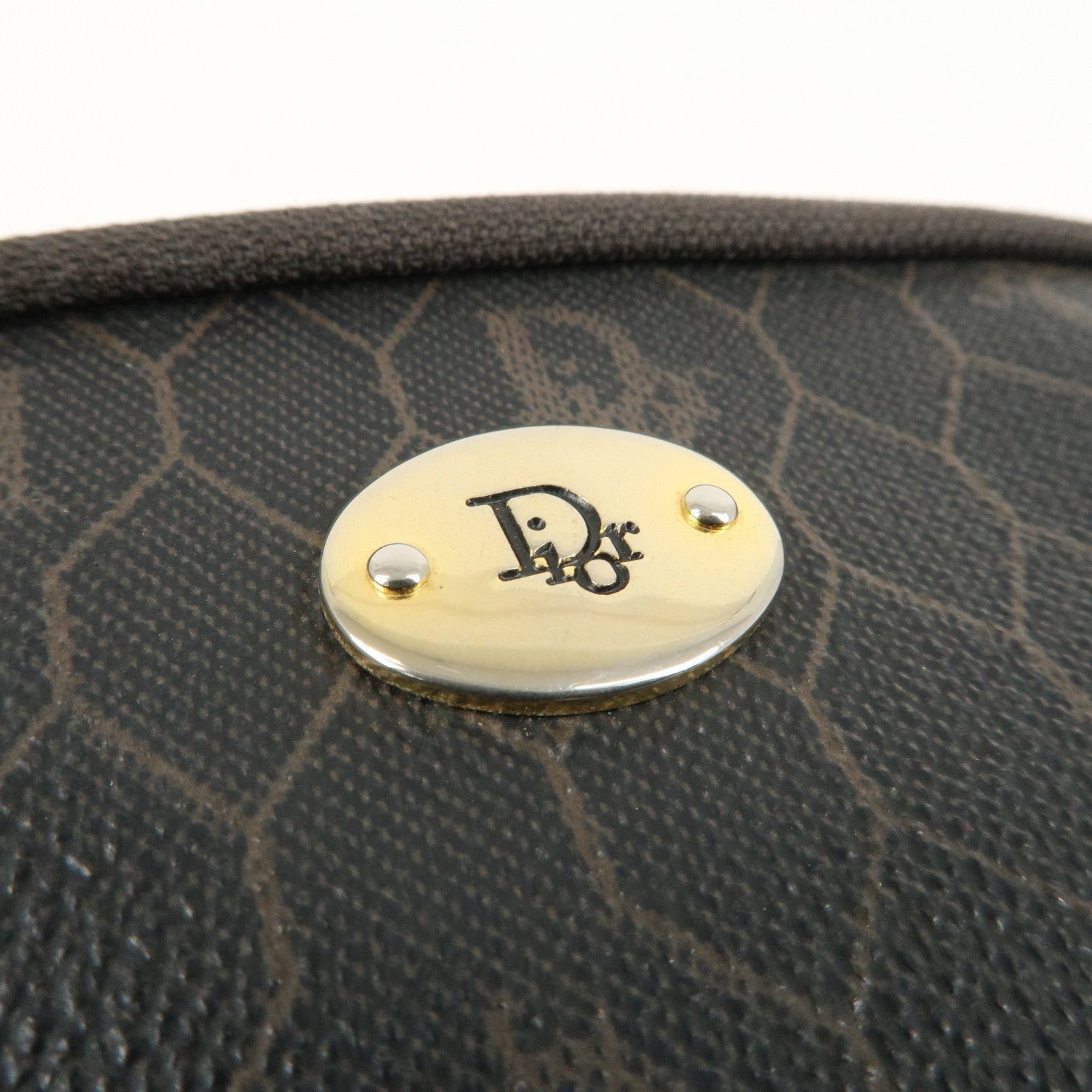 Christian Dior Honeycomb PVC Chain Shoulder Bag Black