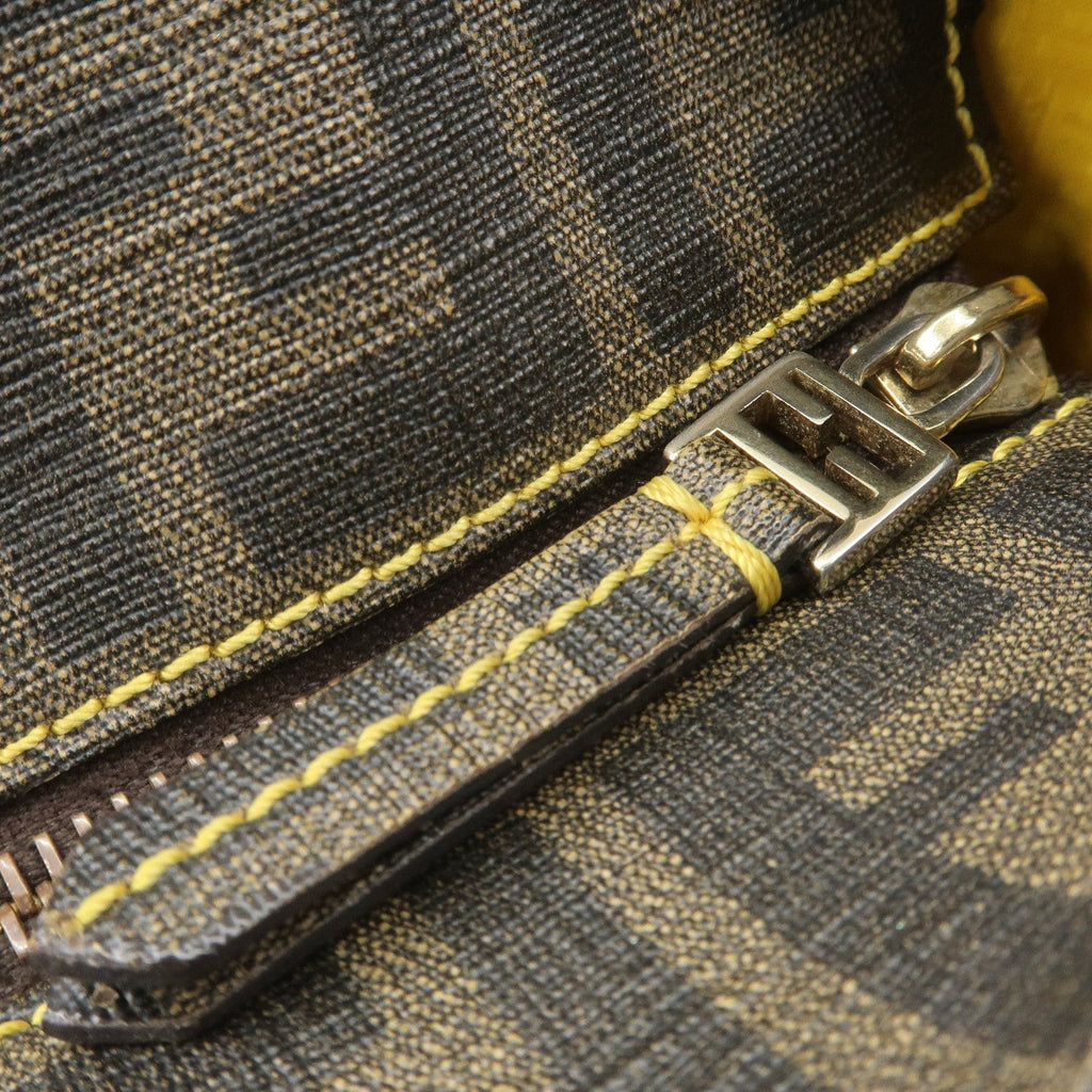 FENDI Zucca PVC Tote Bag Khaki Black Yellow 8BH185