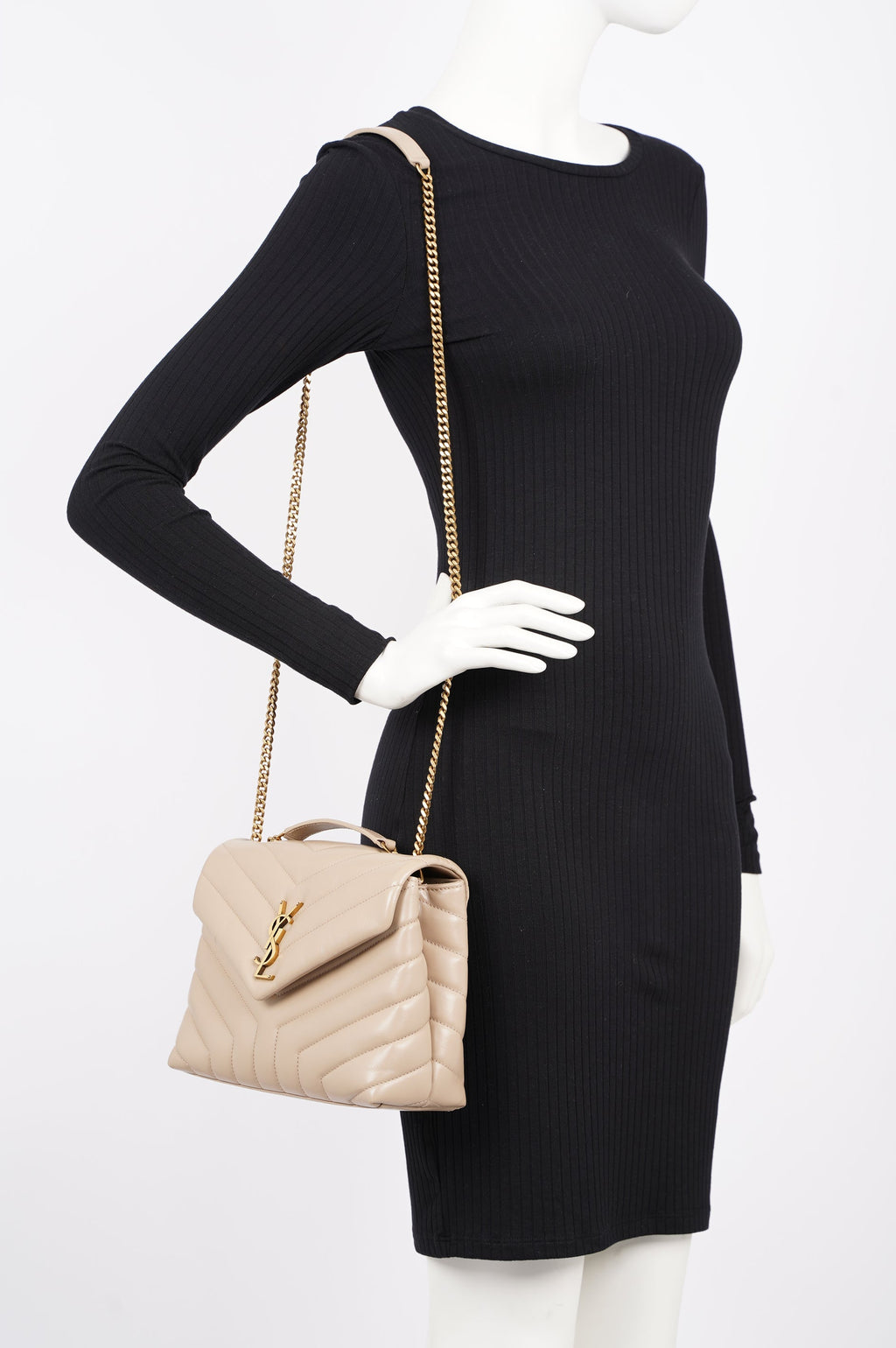 Saint Laurent Womens Lou Lou Nude Small