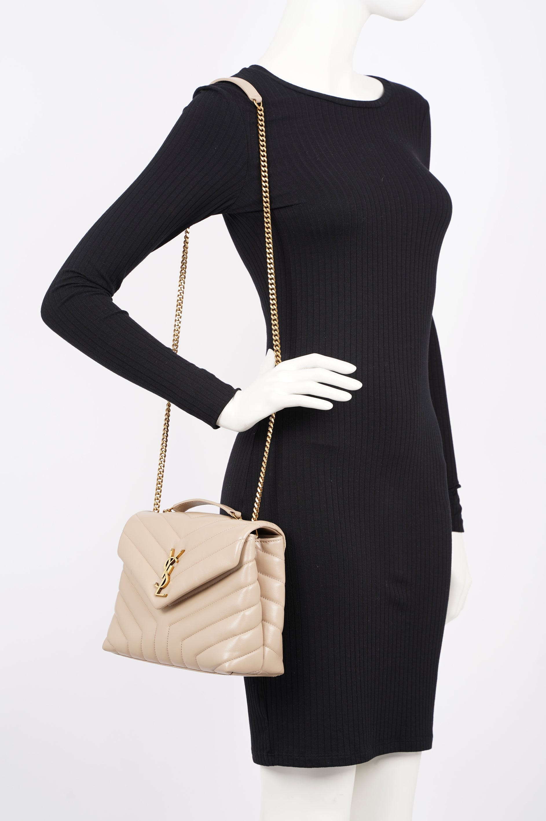 Saint Laurent Womens Lou Lou Nude Small