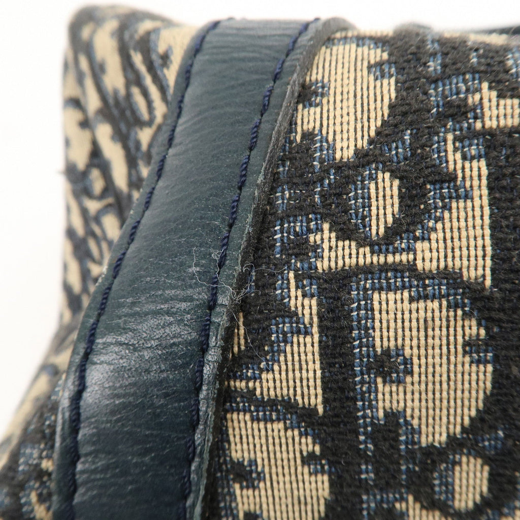 Christian Dior Trotter Canvas Leather Boston Bag Navy