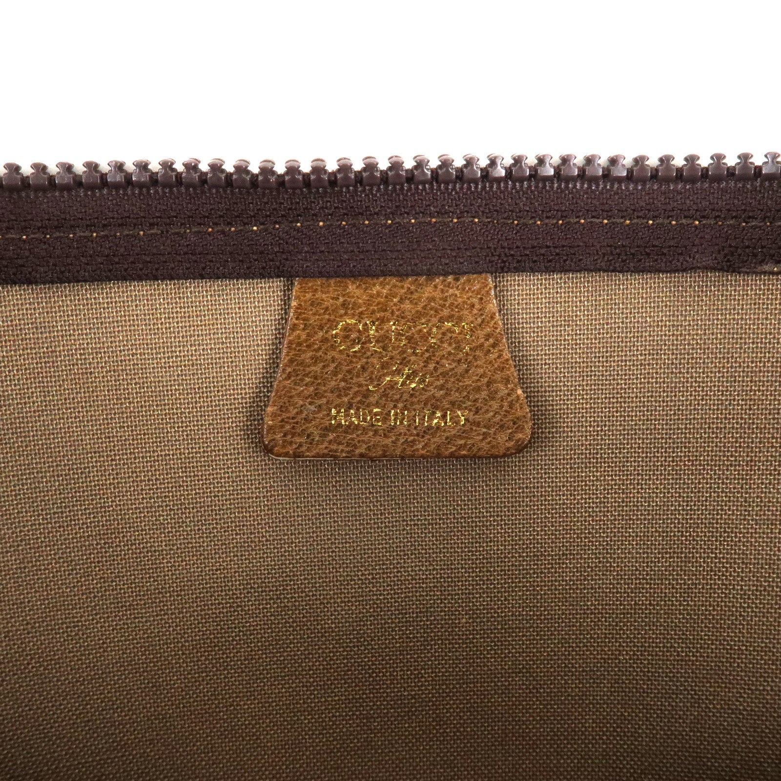 GUCCI Set of 3 Old Gucci Leather Second Bag Pouch Beige Brown