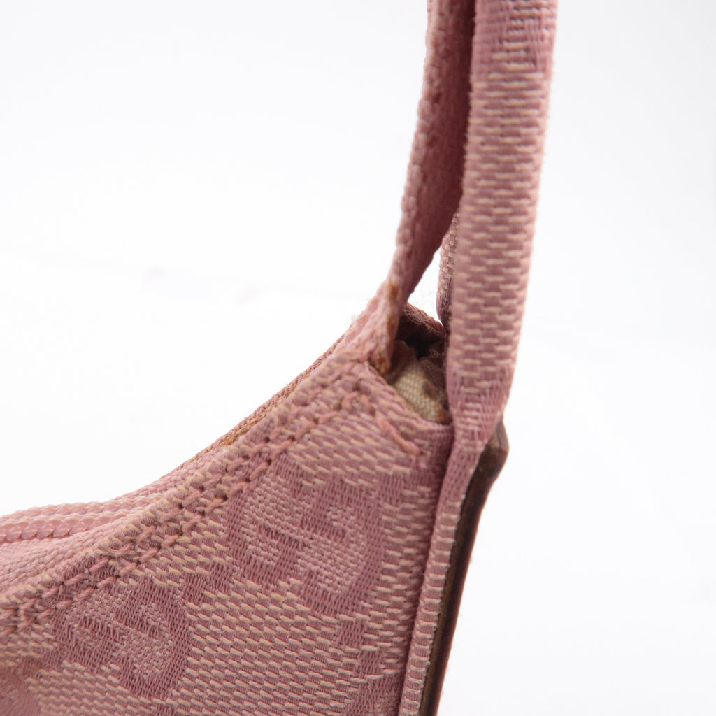 GUCCI GG Canvas Leather Shoulder Bag Hand Bag Pink 001・3386