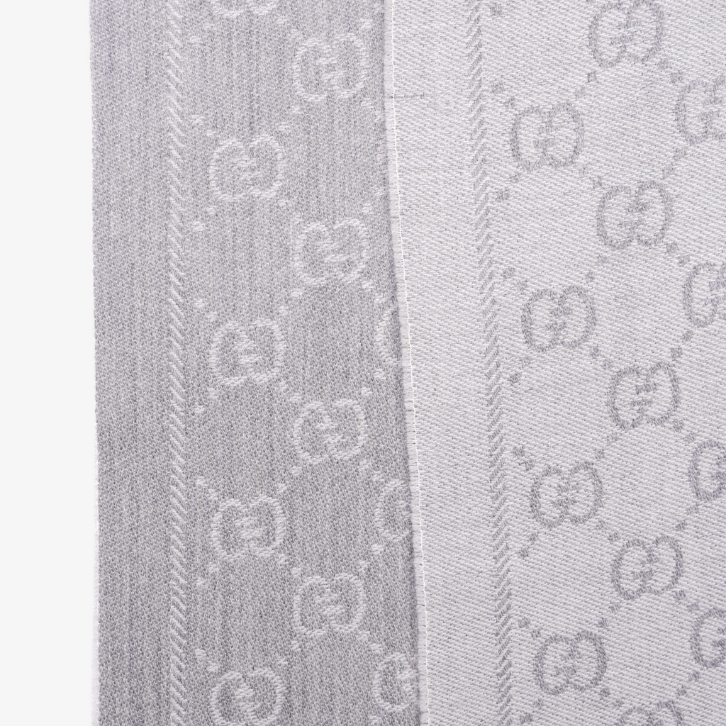 Gucci Womens Jacquard Scarf Grey 48x180cm