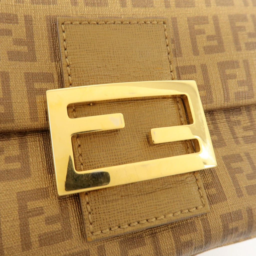 FENDI Zucchino Mamma Baguette PVC Leather Shoulder Bag 8BR180