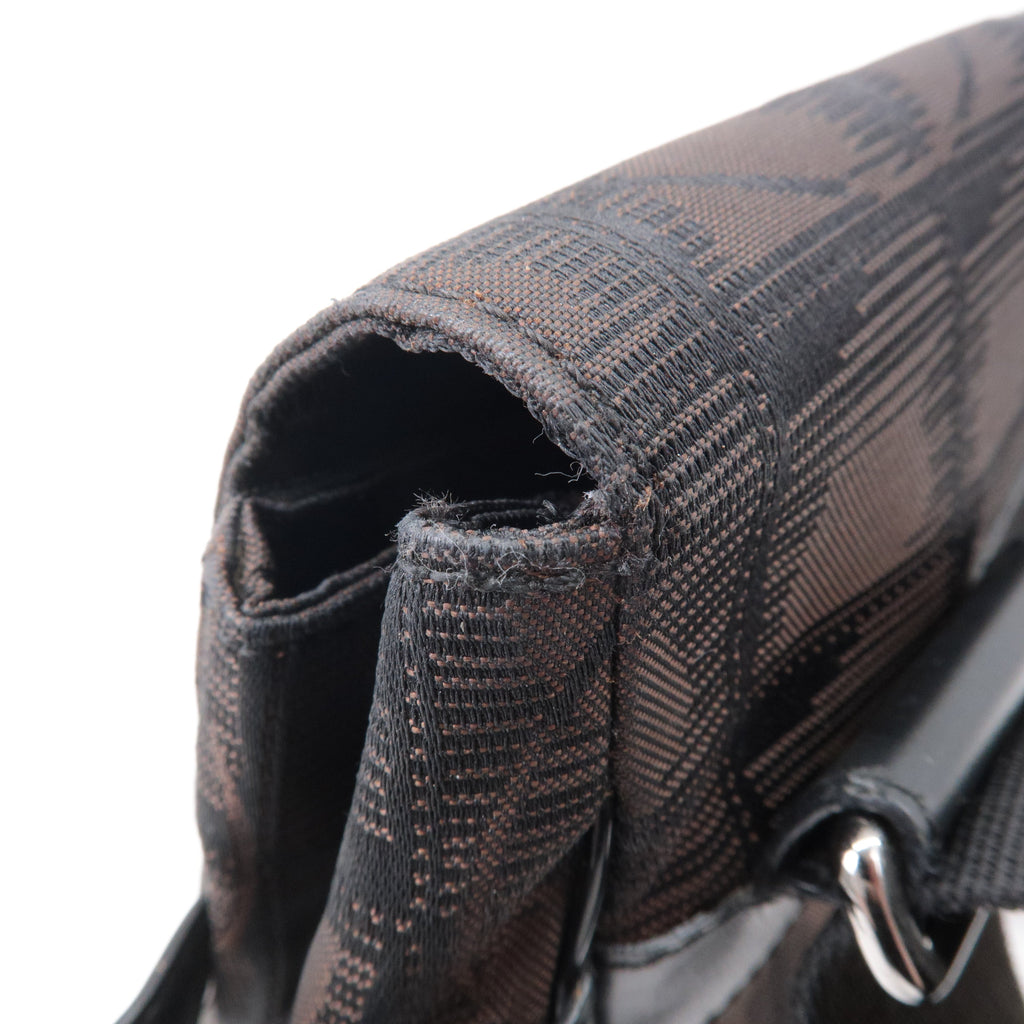 CHANEL New Travel Line Nylon Jacquard Leather Shoulder Bag A29347