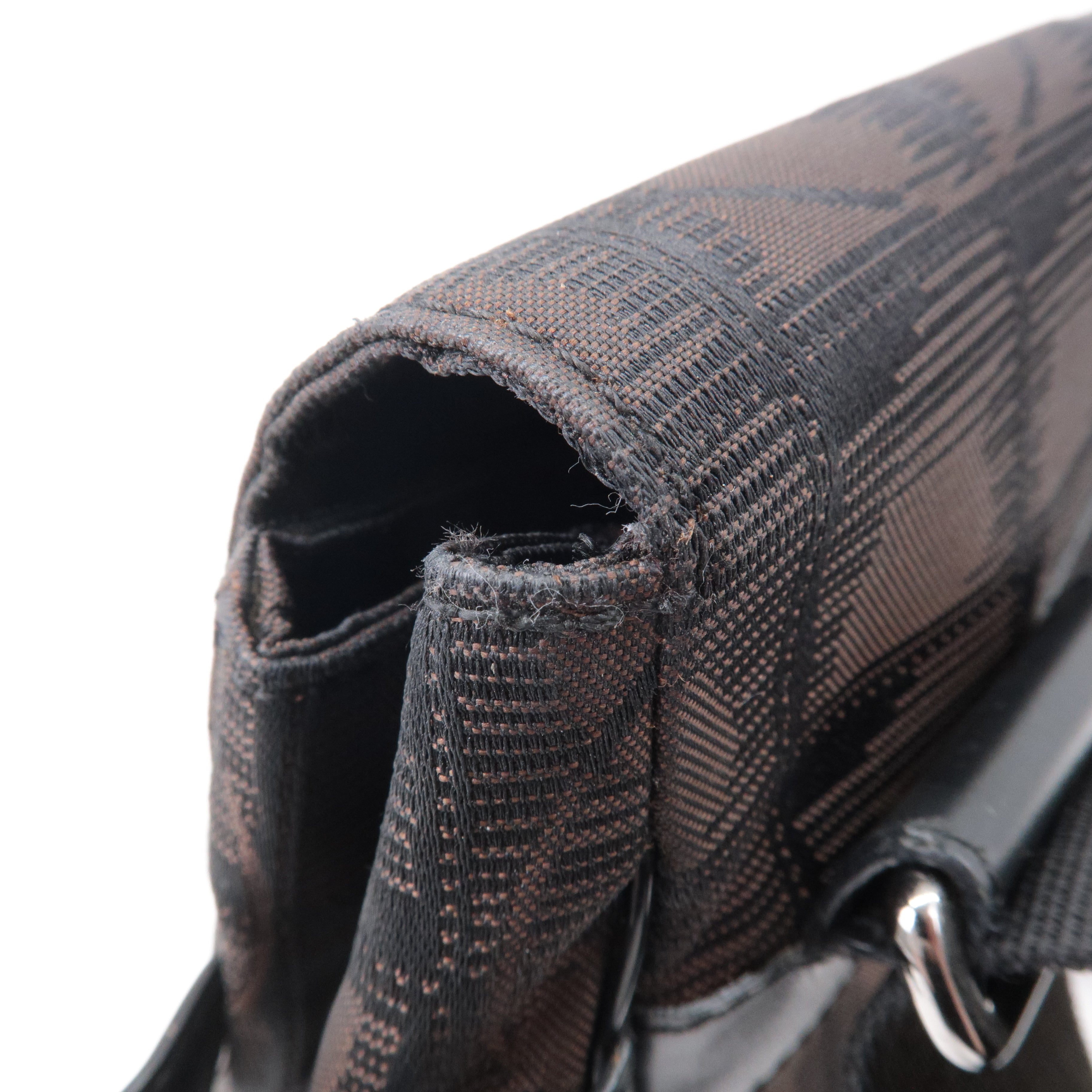 CHANEL New Travel Line Nylon Jacquard Leather Shoulder Bag A29347