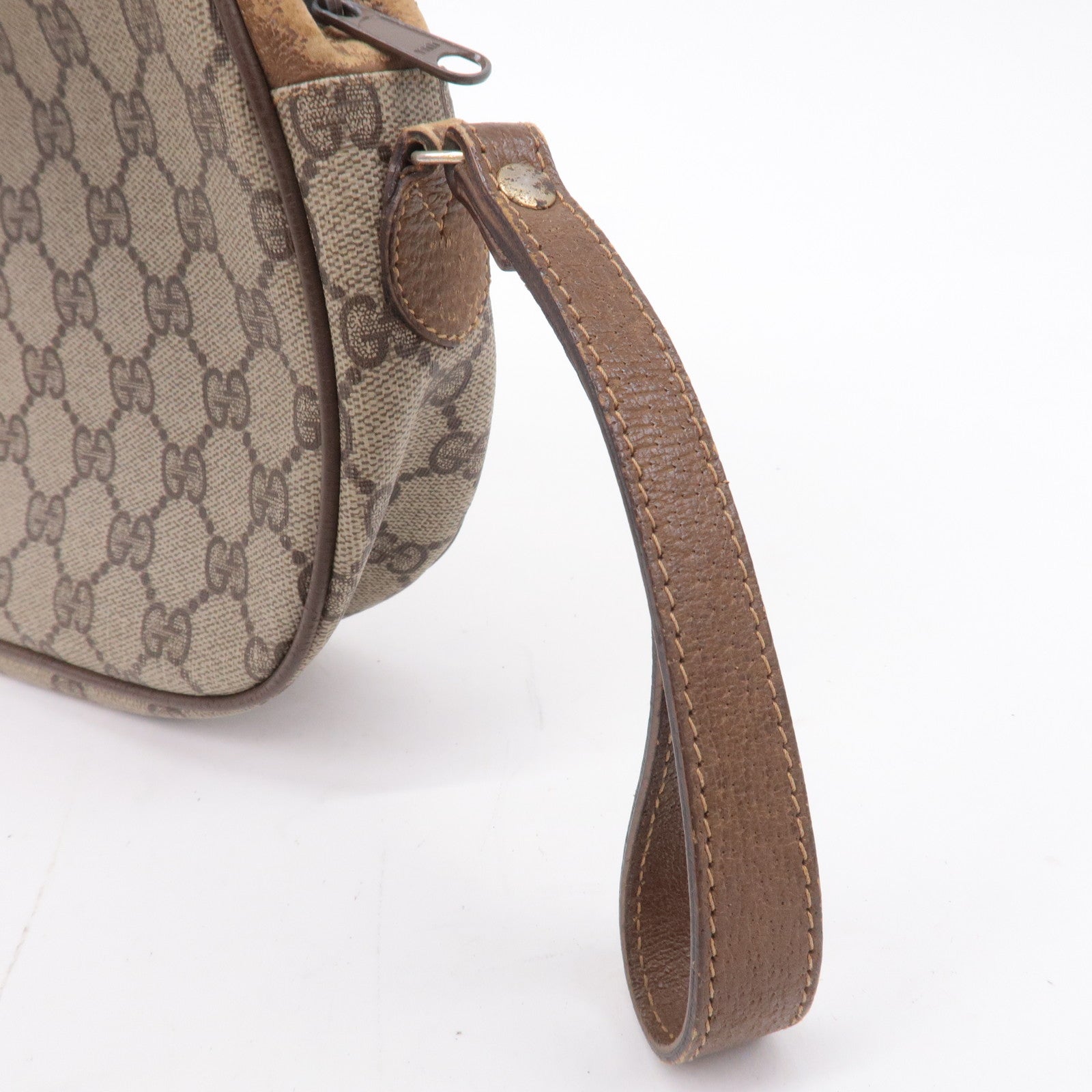 GUCCI Set of 3 Old Gucci GG Plus Leather Clutch Bag Beige Brown