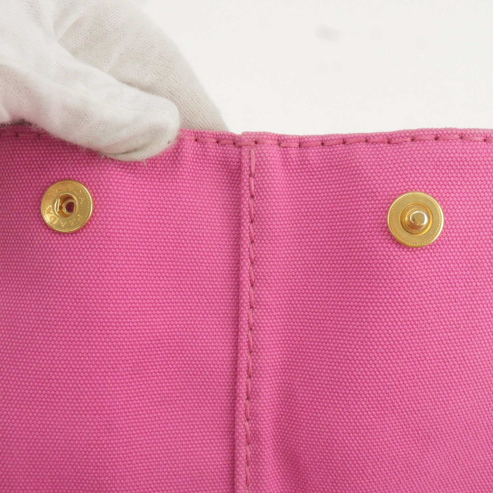 Prada Canapa Canvas Tote Bag Hand Bag Pink BN1877