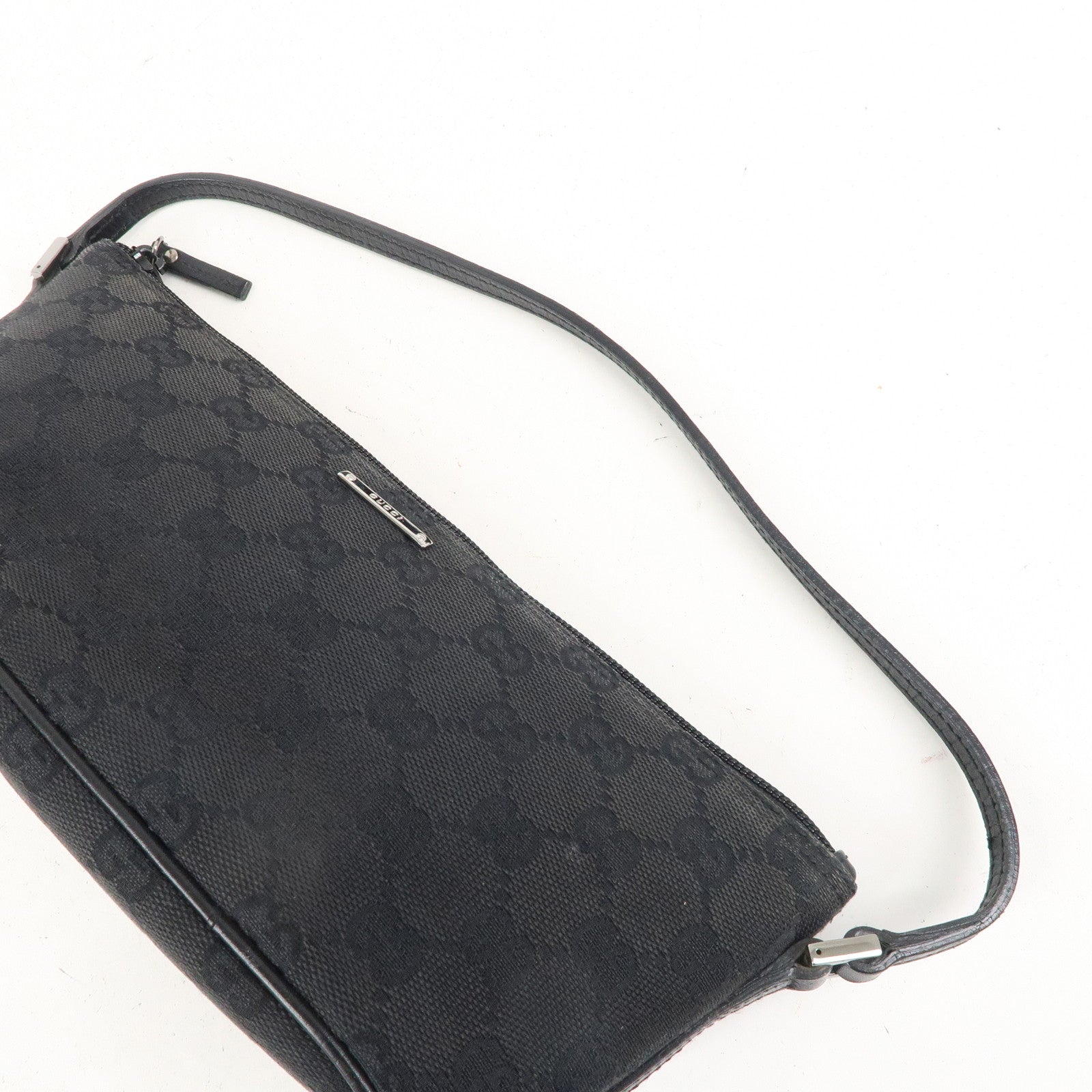 GUCCI Set of 2 Boat Bag GG Canvas Leather Pouch 07198 039.1103