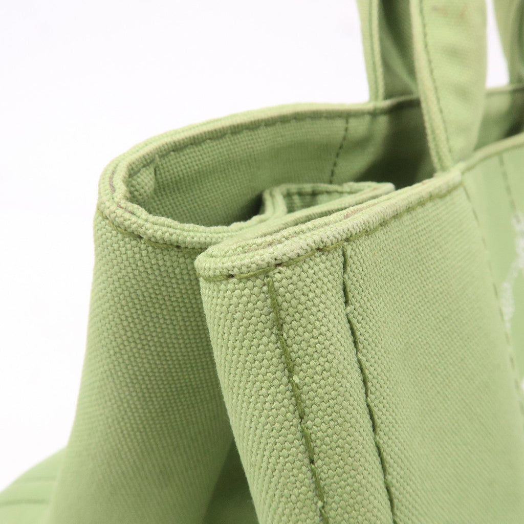 Prada Canapa Canvas Tote Bag Hand Bag Green B1877B