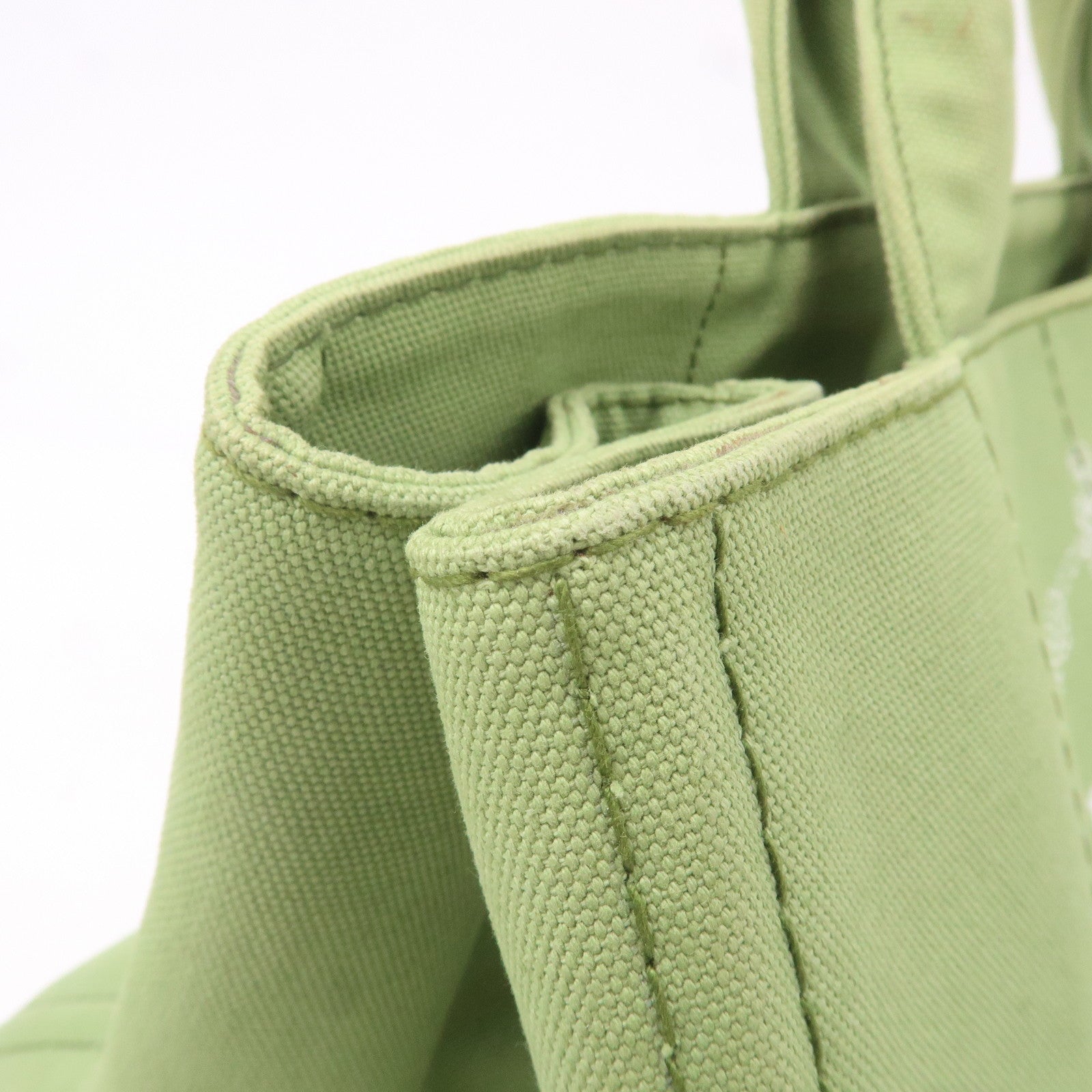Prada Canapa Canvas Tote Bag Hand Bag Green B1877B