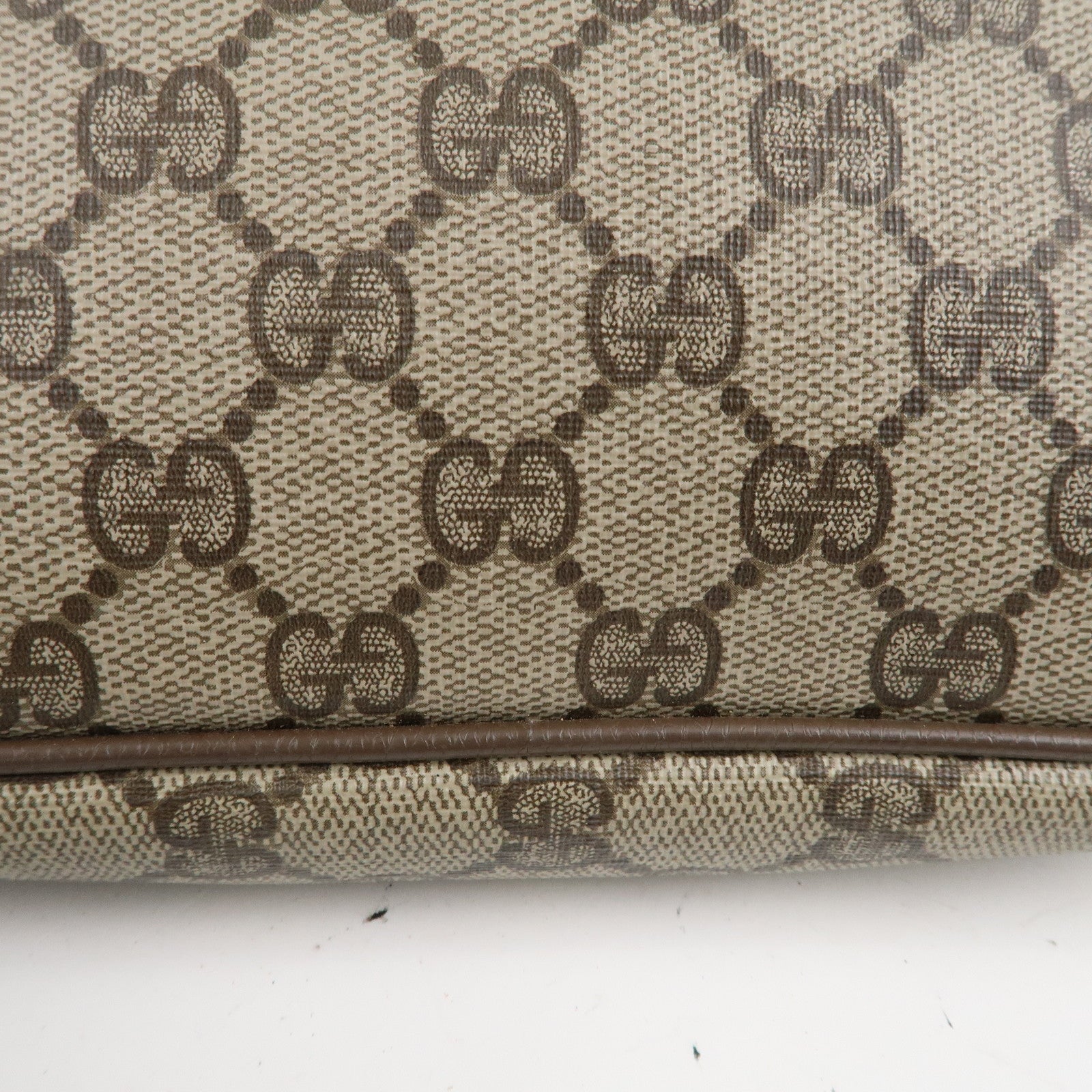 GUCCI Old Gucci GG Plus Leather Shoulder Bag Beige 97.02.068