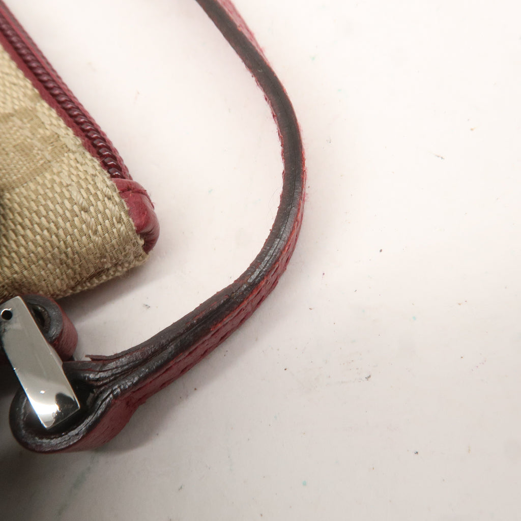 GUCCI Boat Bag Set of 2 GG Canvas Leather Hand Bag 07198 190393