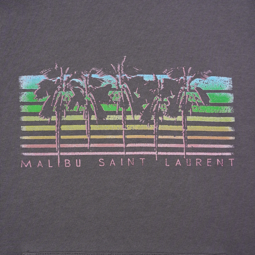 Saint Laurent Womens Malibu Hoodie Grey S
