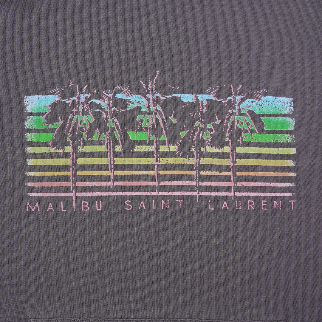Saint Laurent Womens Malibu Hoodie Grey S