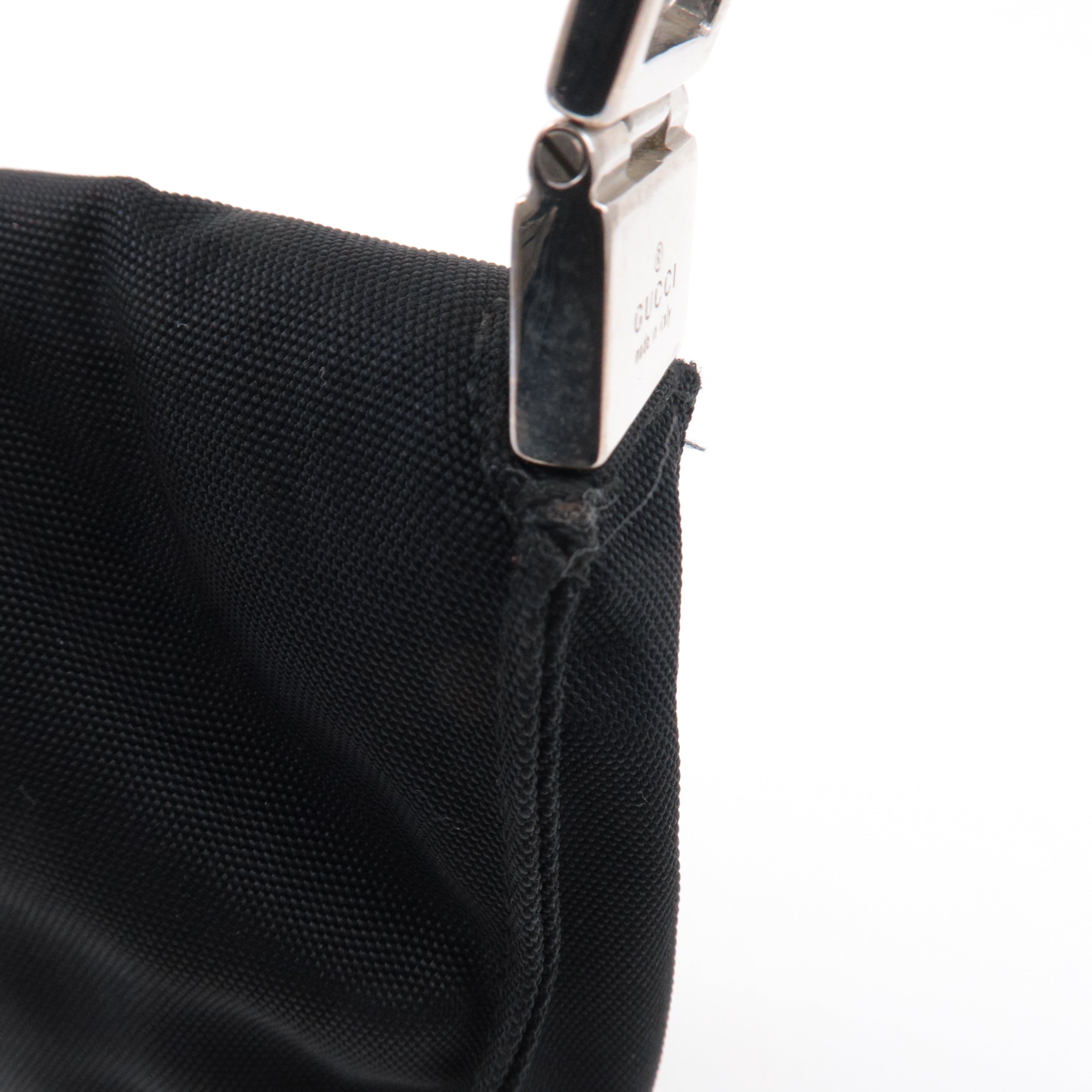 GUCCI Jackie Canvas Leather Shoulder Bag Hand Bag Black 00.3734