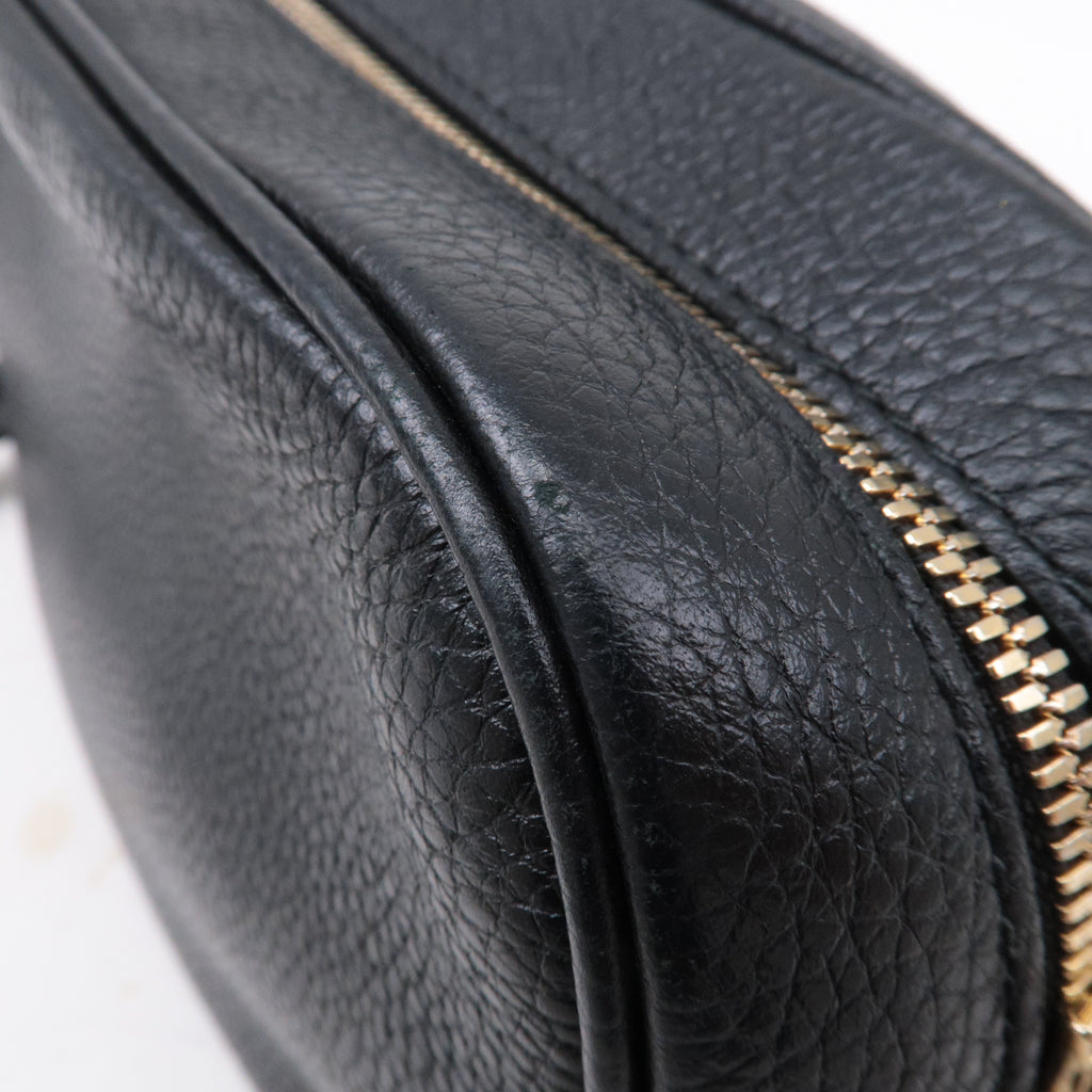 GUCCI SOHO Small Disco Leather Shoulder Bag Black 308364