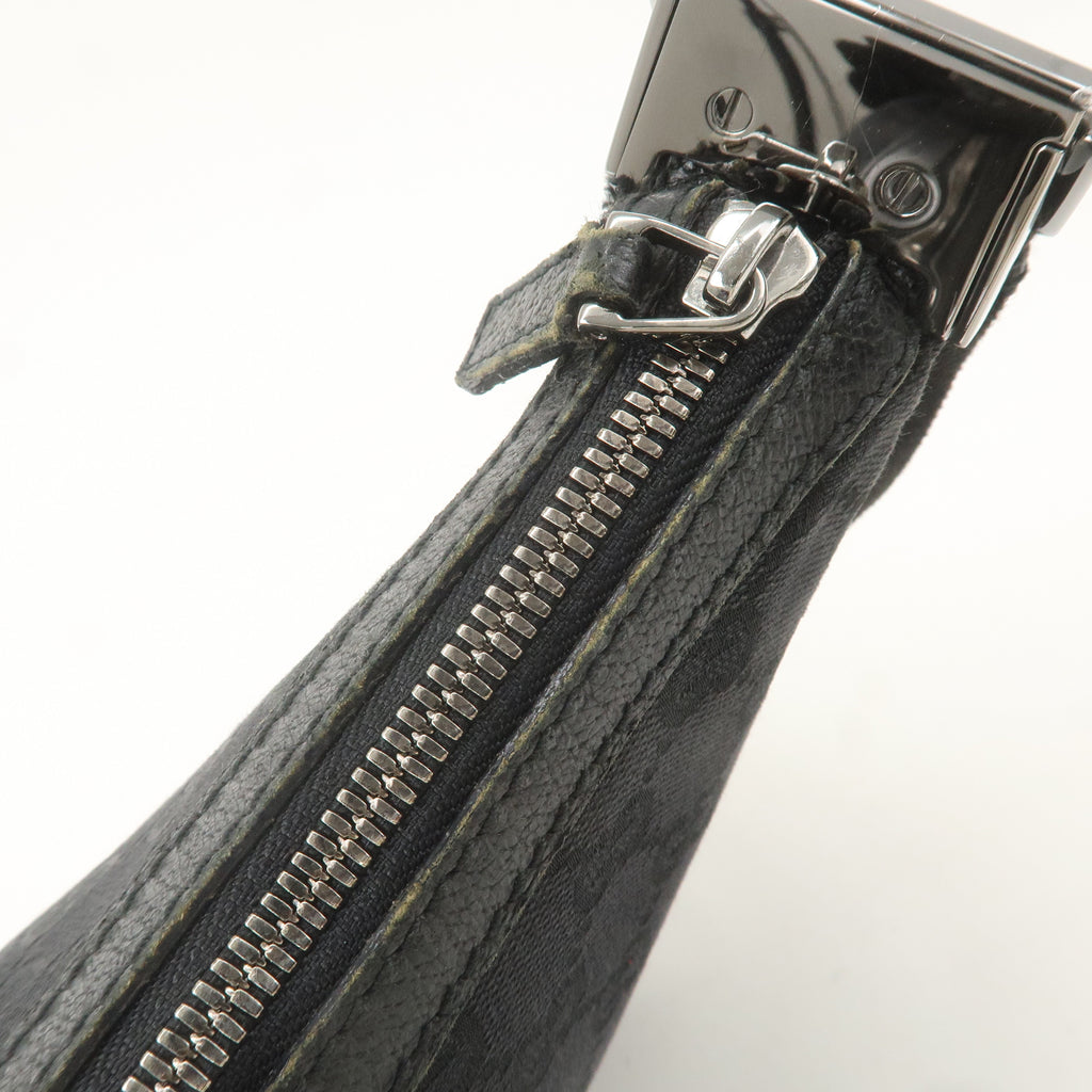 GUCCI GG Canvas Leather Shoulder Bag Cross Body Black 122790