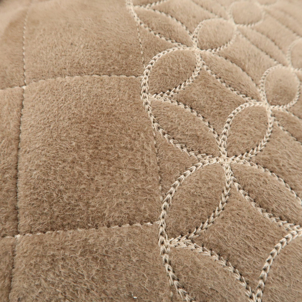 CHANEL Nubuck Fur Leather Shoulder Bag Hand Bag Beige