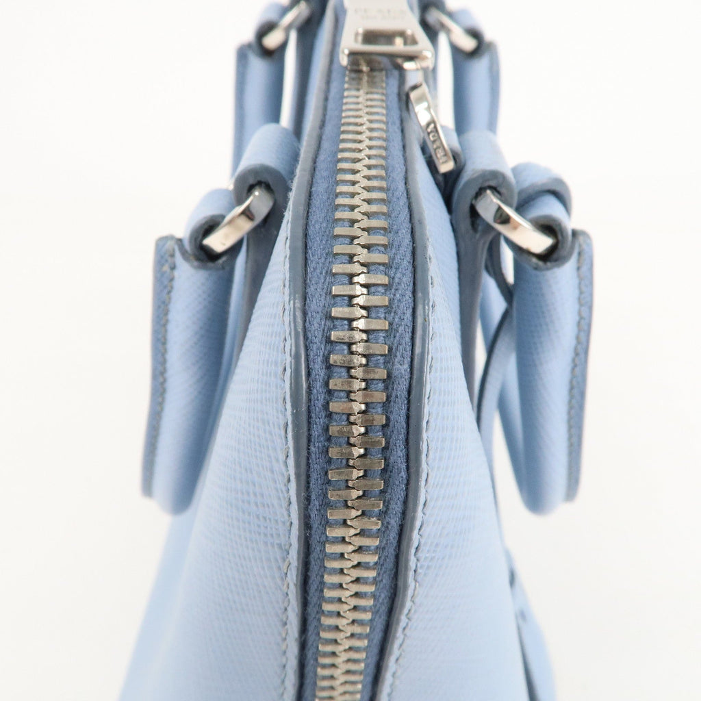 Prada Logo Leather 2Way Bag Hand Bag Shoulder Bag Blue 1BA838