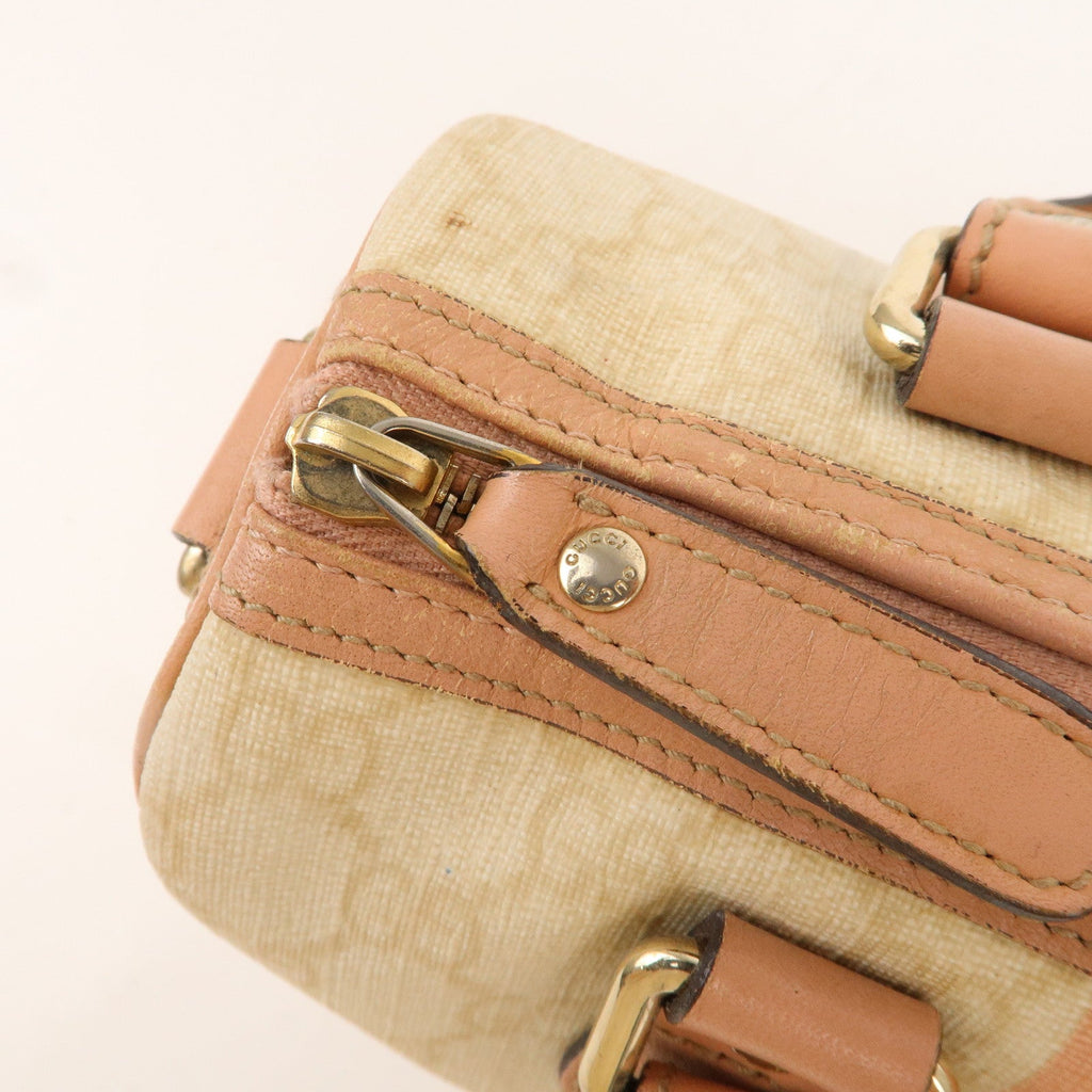 GUCCI Joyline GG Plus Leather Mini Boston Bag Beige Pink 190257