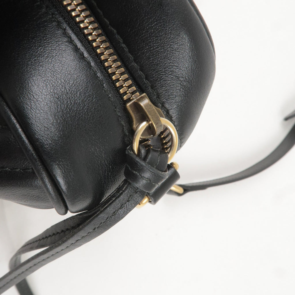 GUCCI GG Marmont Leather Chain Shoulder Bag Black 447632