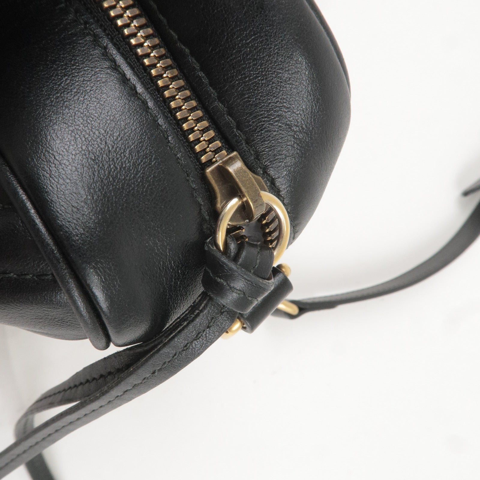 GUCCI GG Marmont Leather Chain Shoulder Bag Black 447632