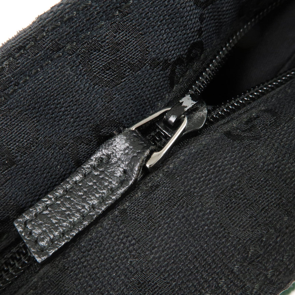 GUCCI Sherry GG Canvas Leather Shoulder Bag Black 189749