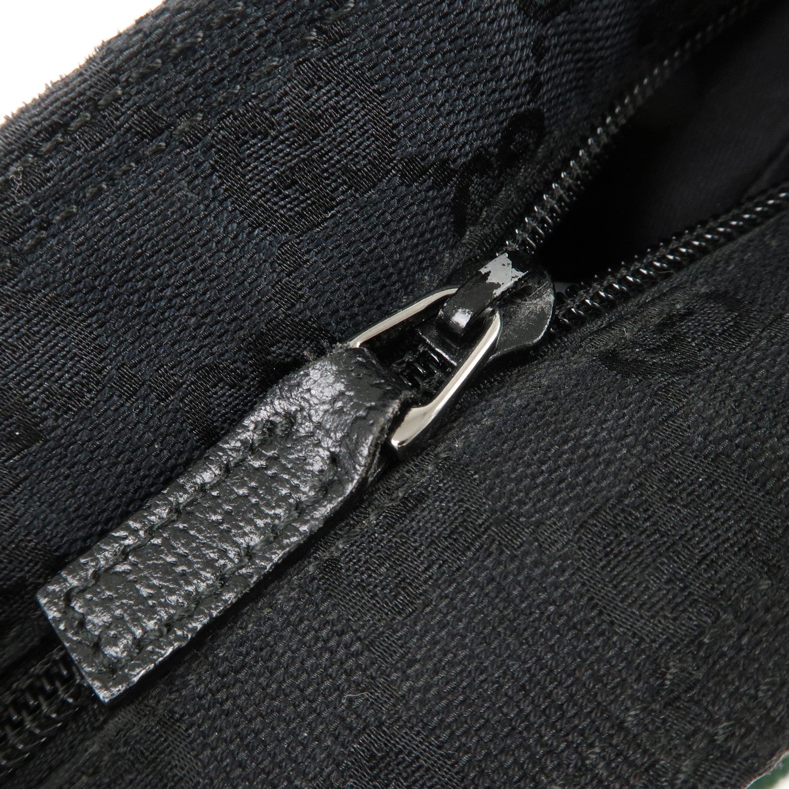 GUCCI Sherry GG Canvas Leather Shoulder Bag Black 189749