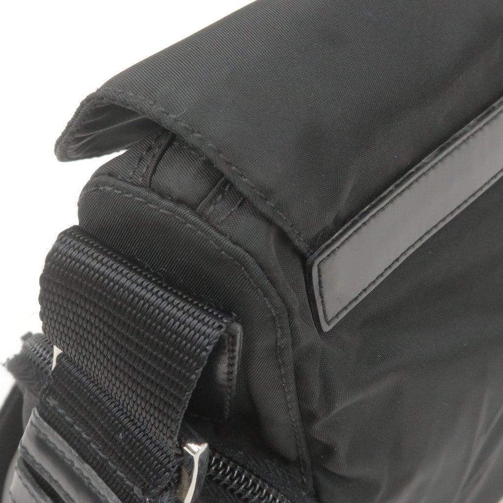Prada Logo Nylon Leather Shoulder Bag NERO Black BT0501