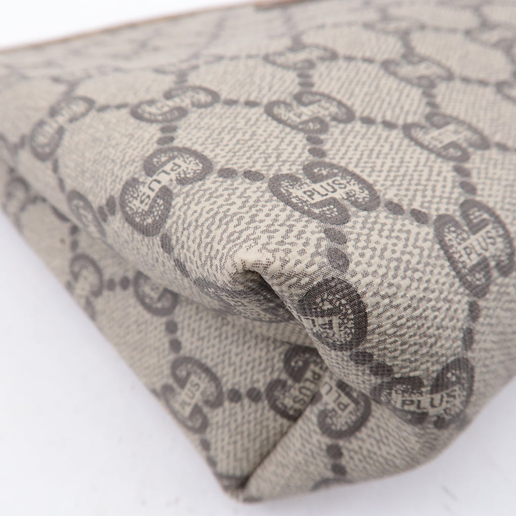 GUCCI Set of 2 Old Gucci GG Plus Leather Clutch Bag Beige Brown