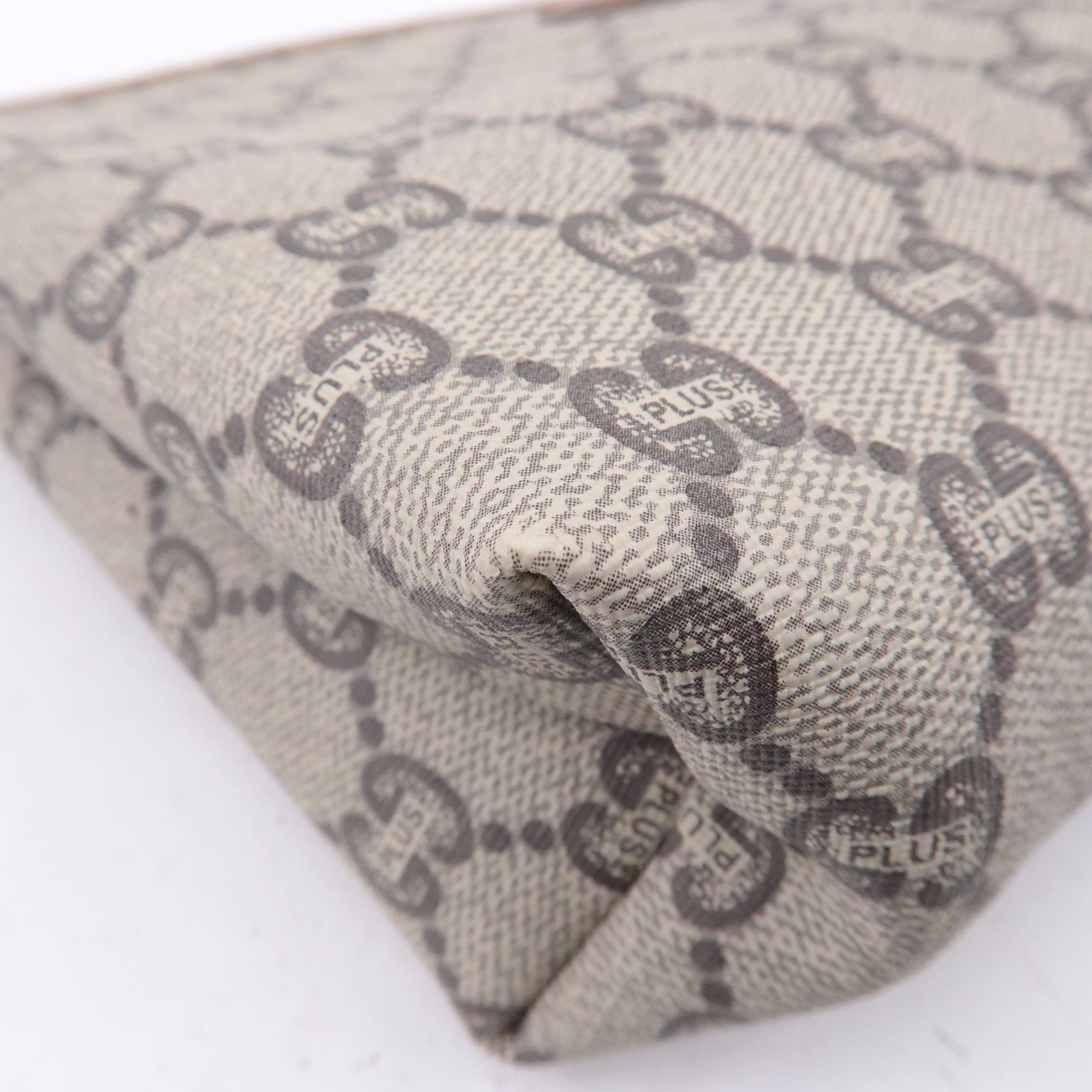 GUCCI Set of 2 Old Gucci GG Plus Leather Clutch Bag Beige Brown