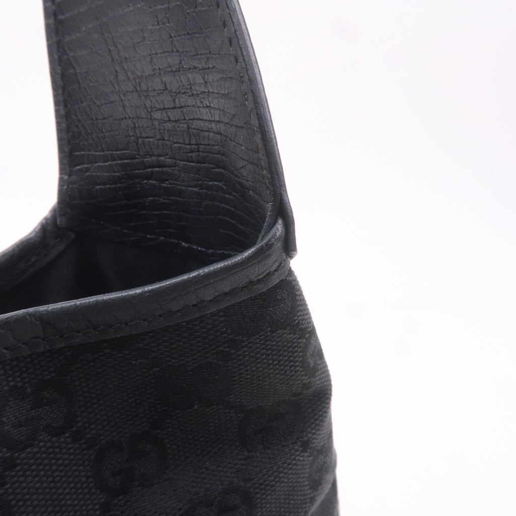 GUCCI Sherry GG Canvas Leather Shoulder Bag Black 130779