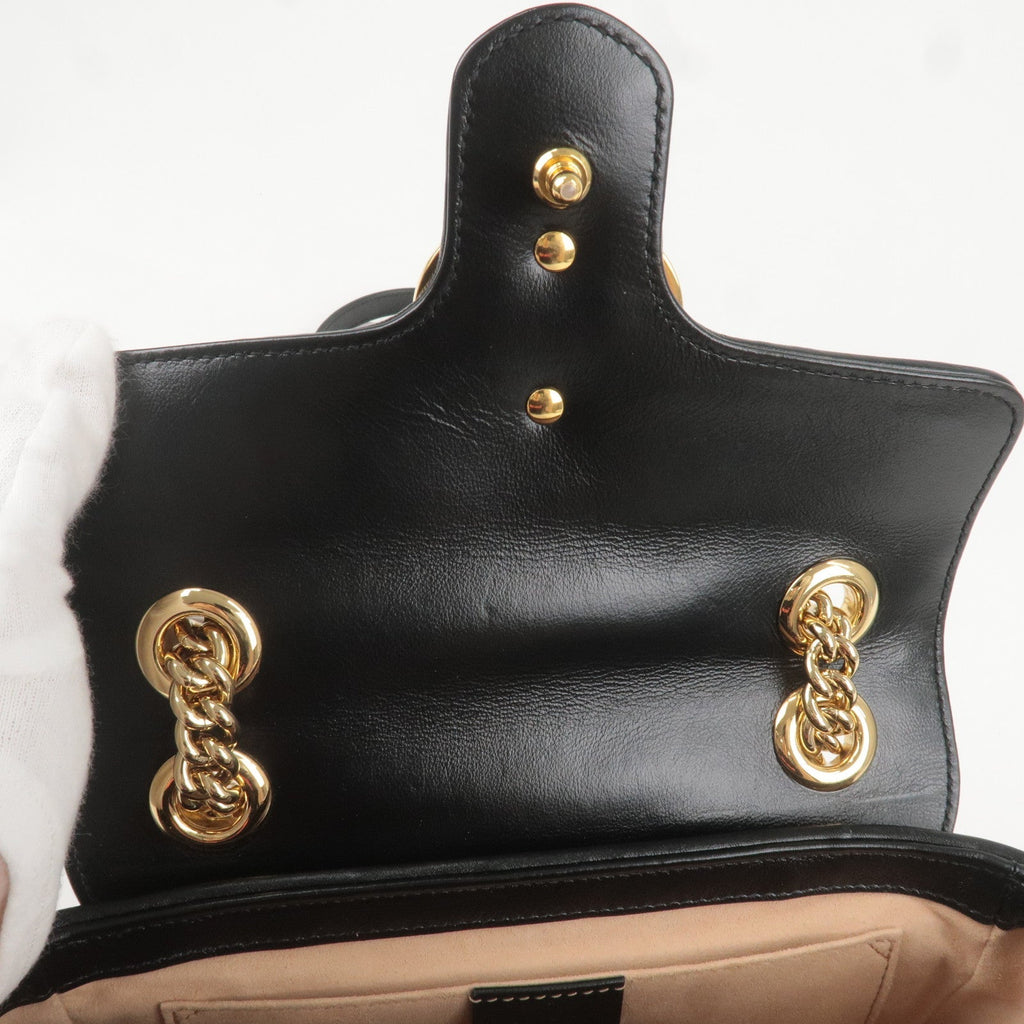GUCCI GG Marmont GG Canvas Leather Chain Shoulder Bag 446744