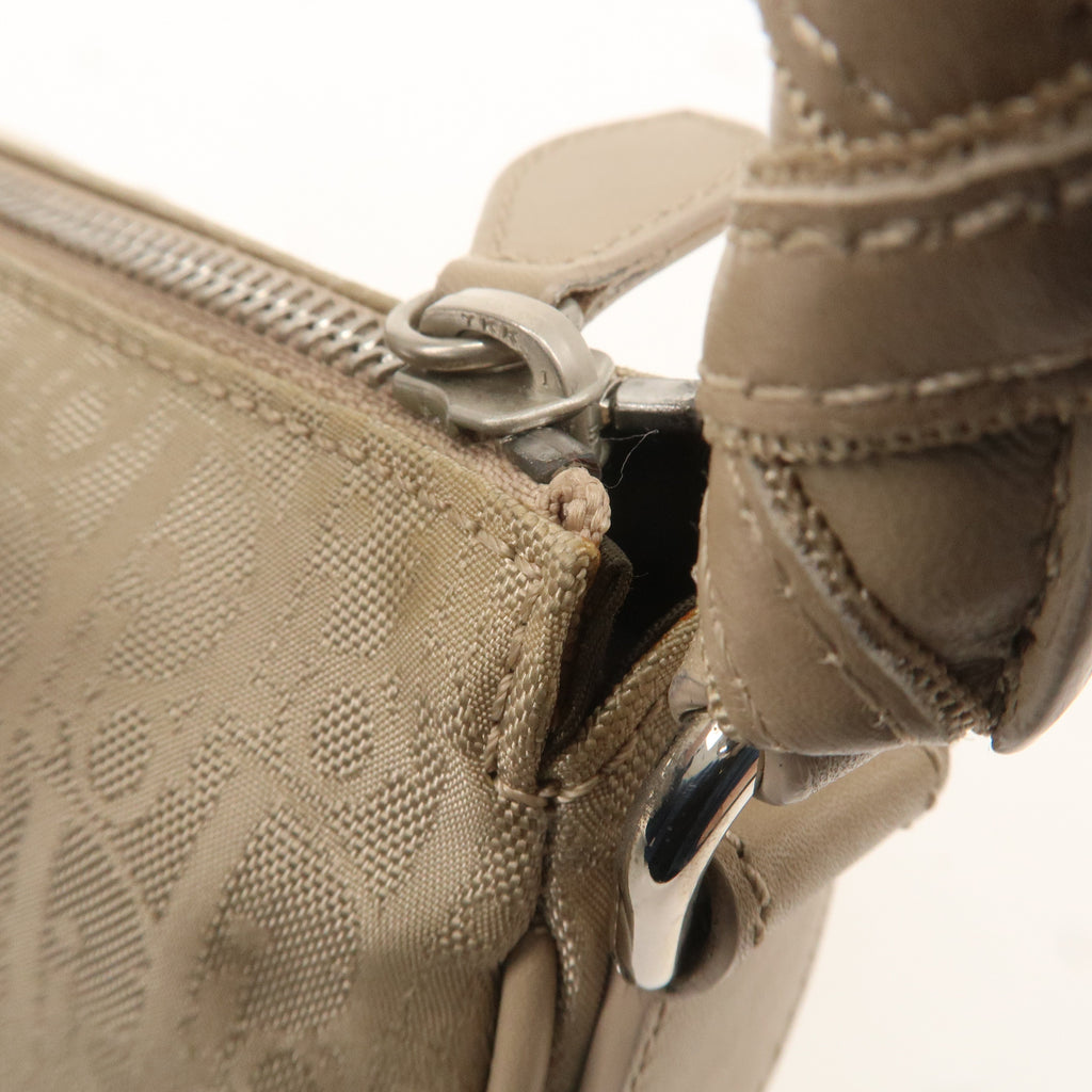 Christian Dior Trotter Nylon Leather Shoulder Bag Beige