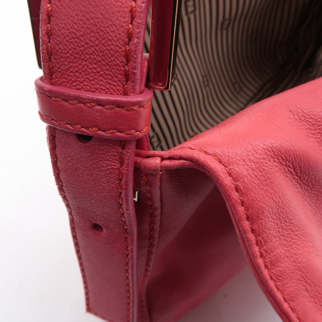 FENDI Mamma Baguette Leather Hand Bag Shoulder Bag Pink 8BR600
